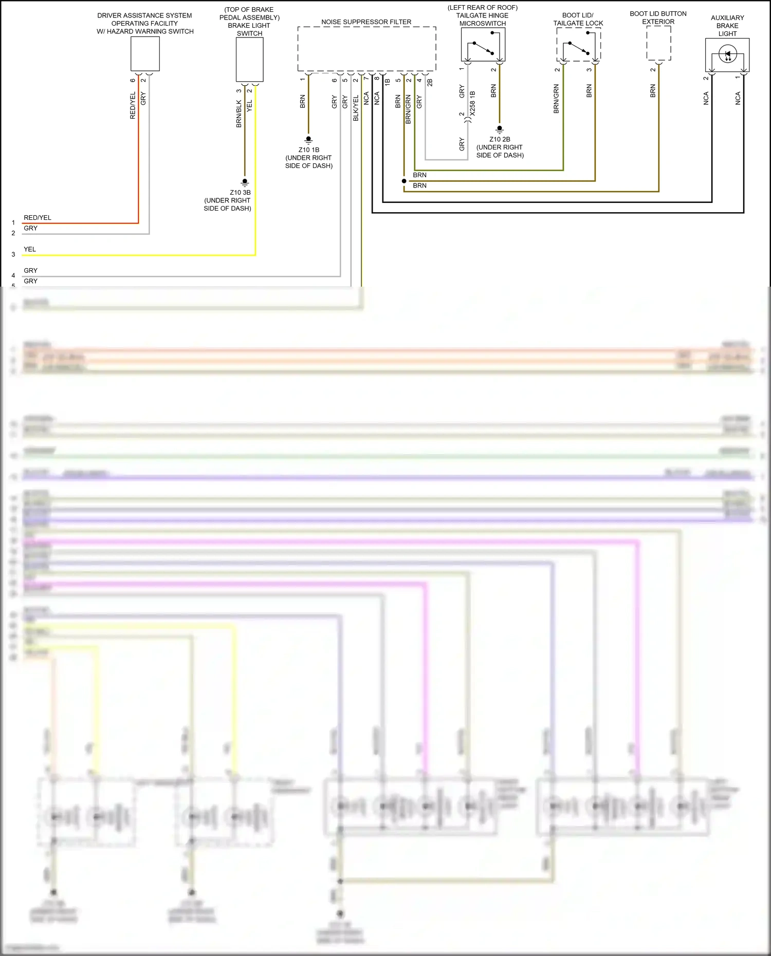 BMW i3 I01 (2013-2017) tailgate hinge microswitch wiring diagram  (1 of 3)