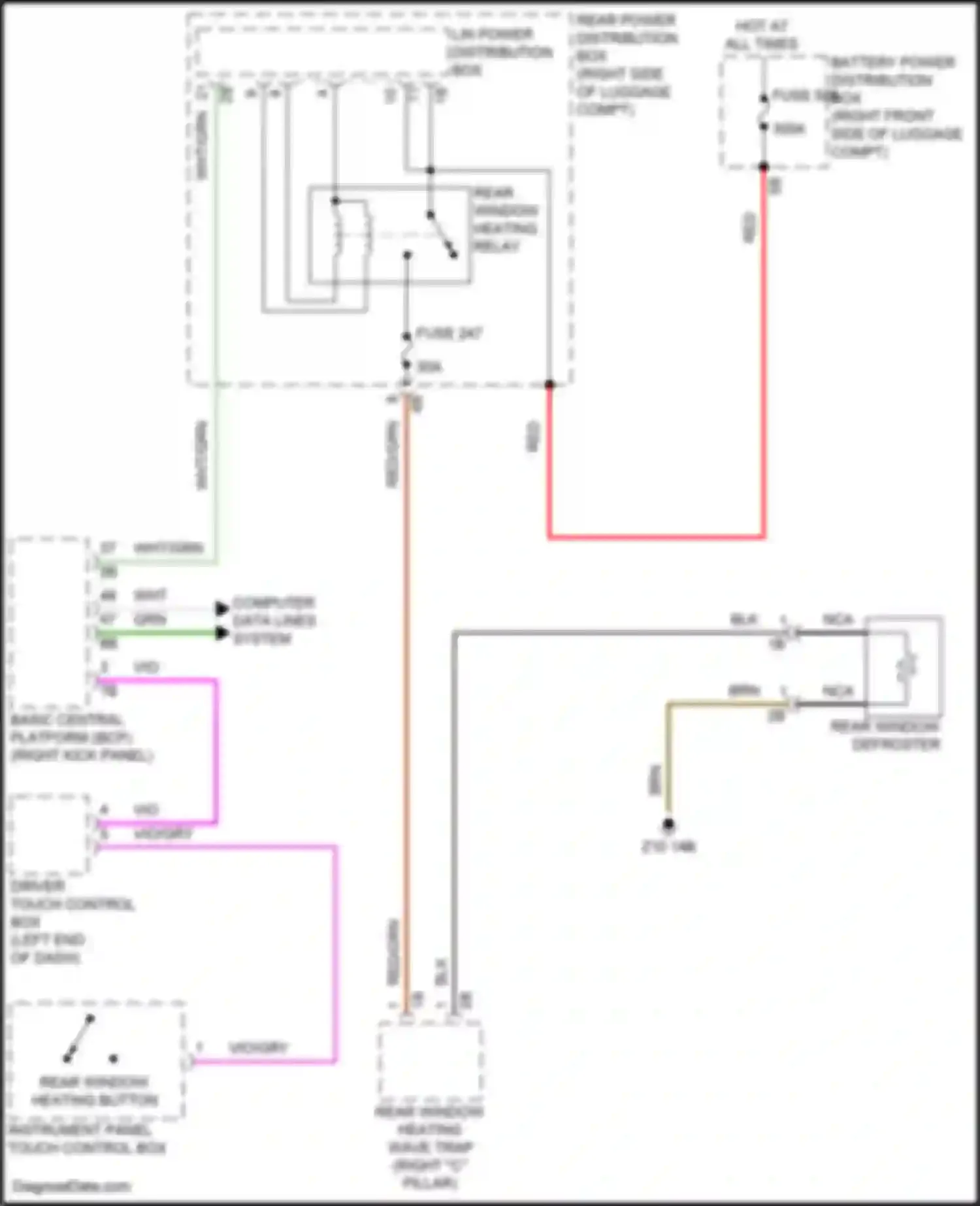 i5 BMW G60 (2023-2024): Rear defogger circuit