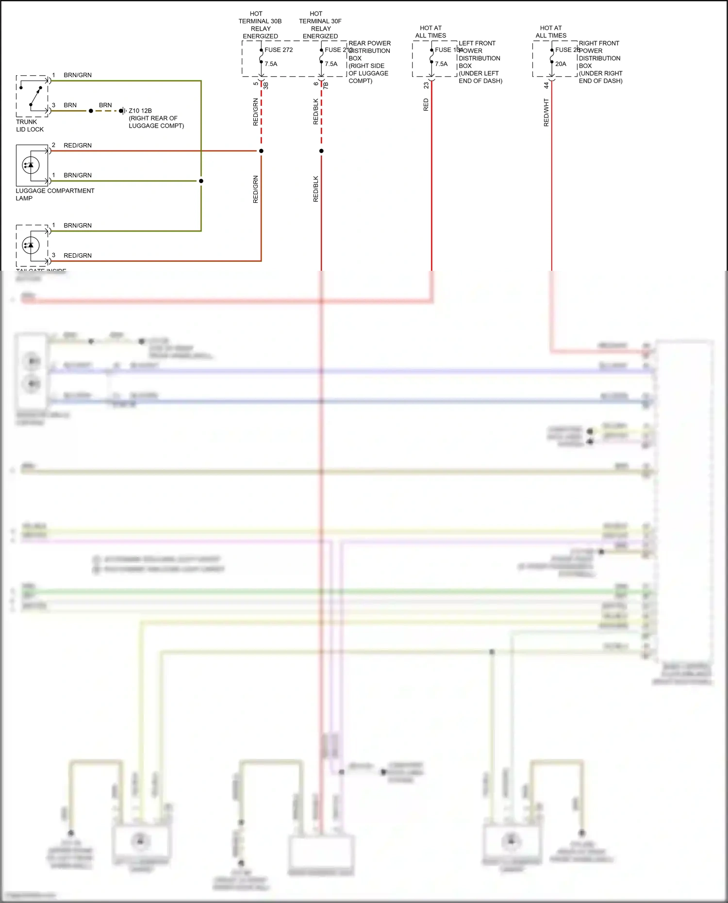 BMW i5 G60 (2023-2024) tailgate inside button wiring diagram  (2 of 2)