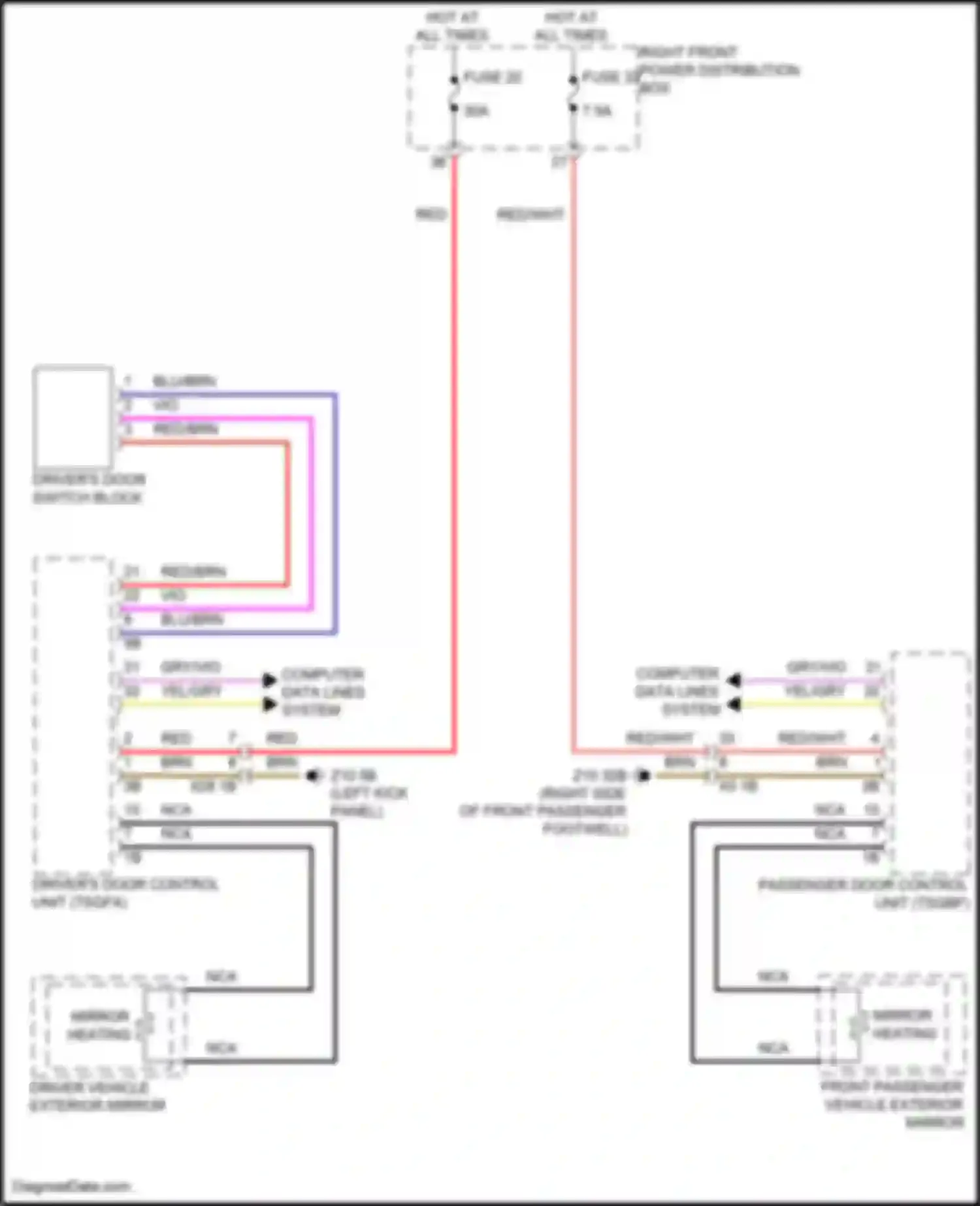i7 BMW I (2022-2024): Heated mirrors circuit