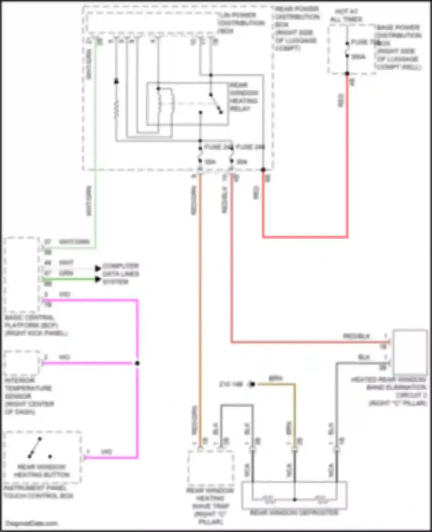 i7 BMW I (2022-2024): Rear defogger circuit