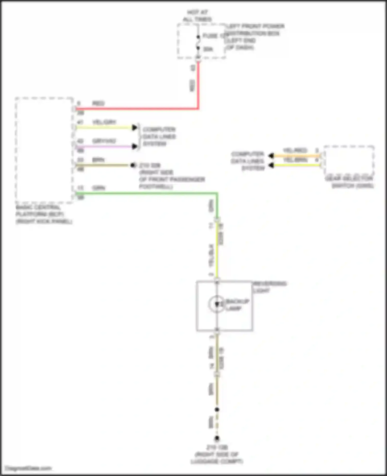 i7 BMW I (2022-2024): Backup lamps circuit