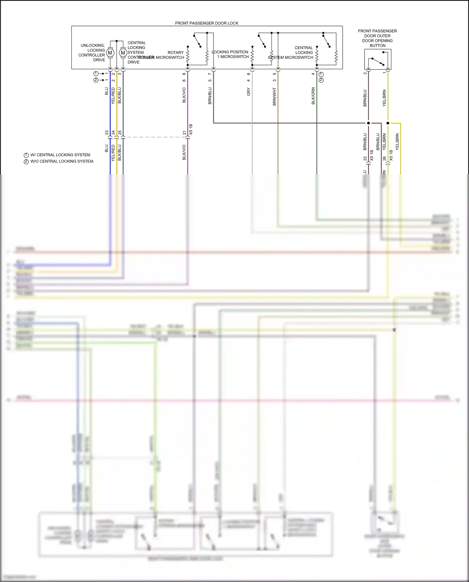 BMW i7 I (2022-2024) central locking system microswitch wiring diagram  (2 of 4)