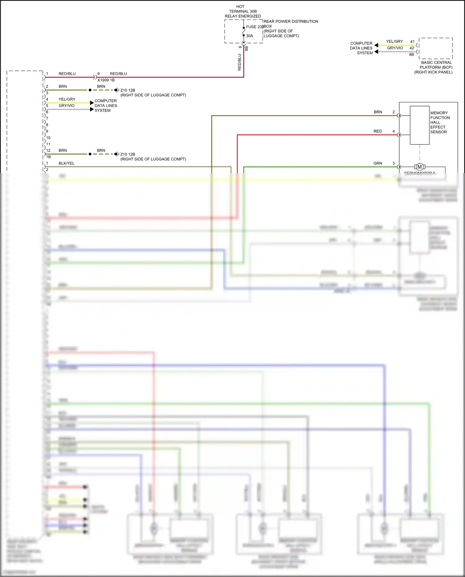 BMW i7 I (2022-2024) memory function hall effect sensor wiring diagram  (3 of 7)