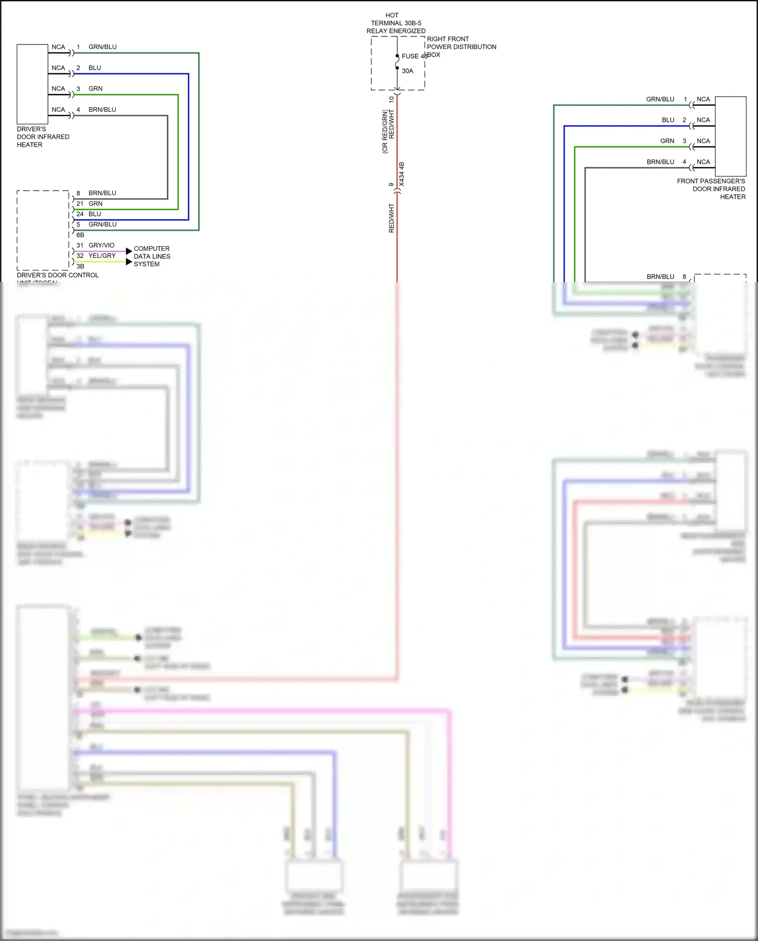 BMW i7 I (2022-2024) panel heating instrument panel control electronics wiring diagram  (1 of 2)
