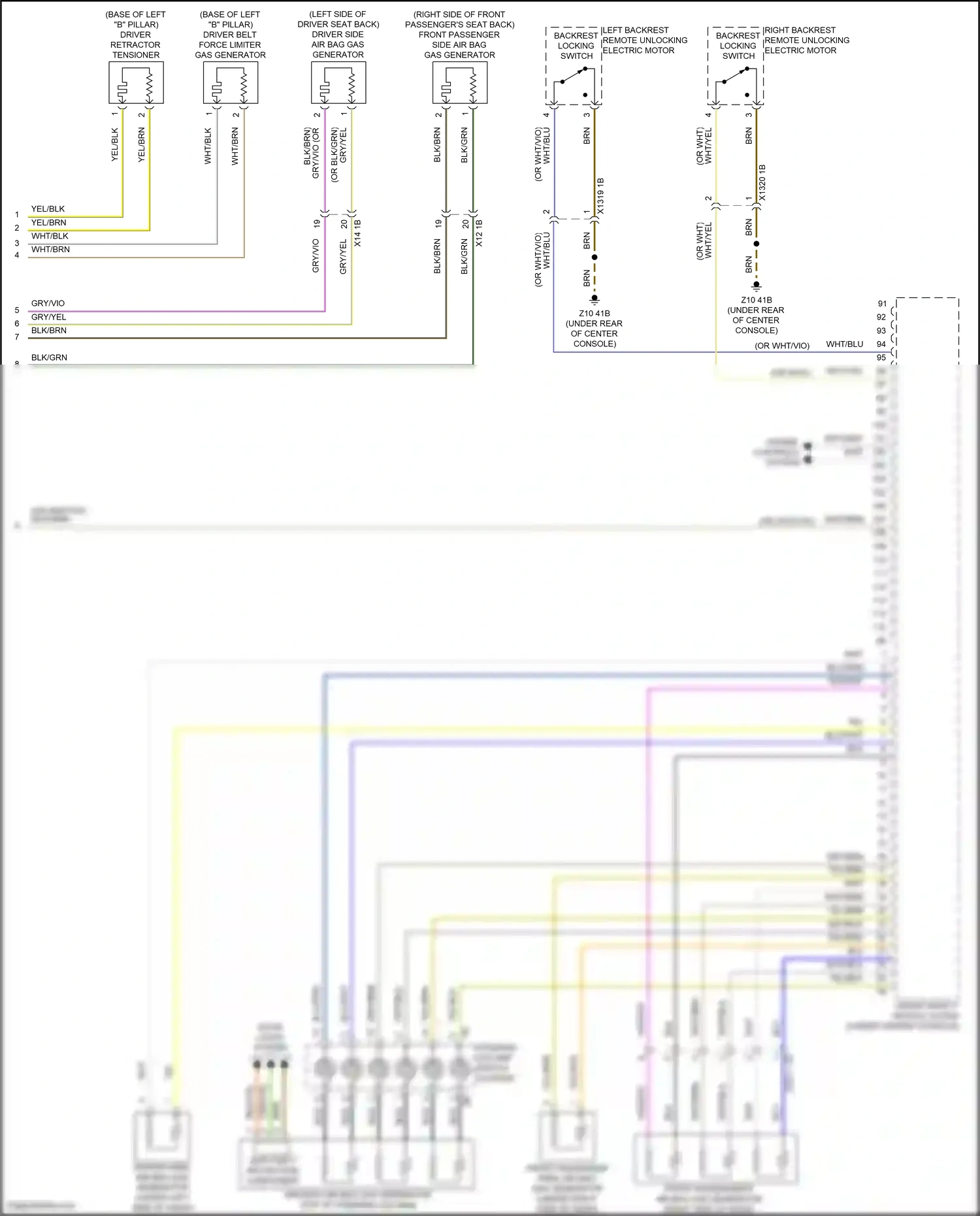BMW iX i20 (2021-2024) backrest locking switch wiring diagram  (1 of 2)