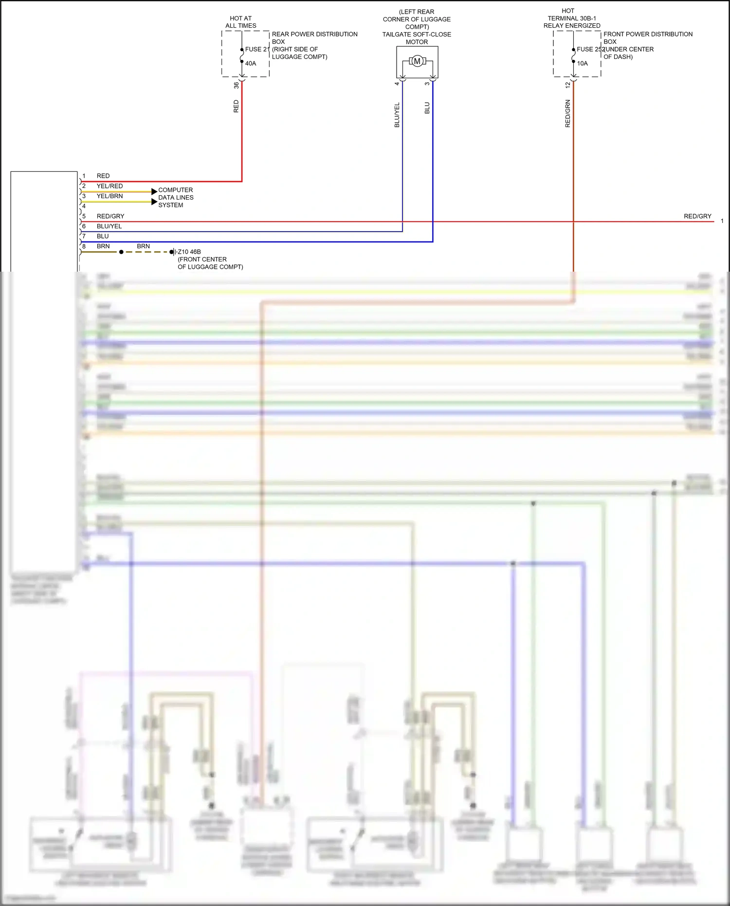 BMW iX i20 (2021-2024) backrest locking switch wiring diagram  (2 of 2)