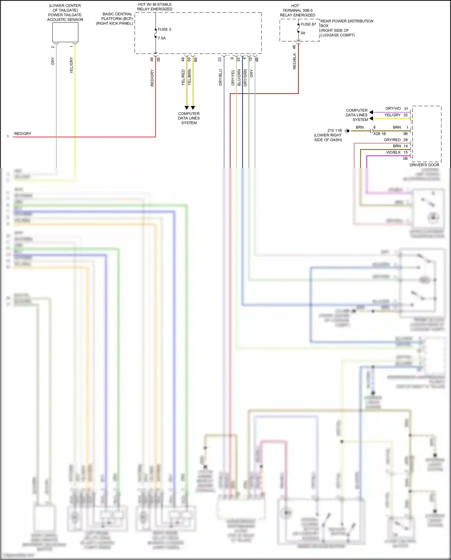 BMW iX i20 (2021-2024) tailgate button wiring diagram  (1 of 1)
