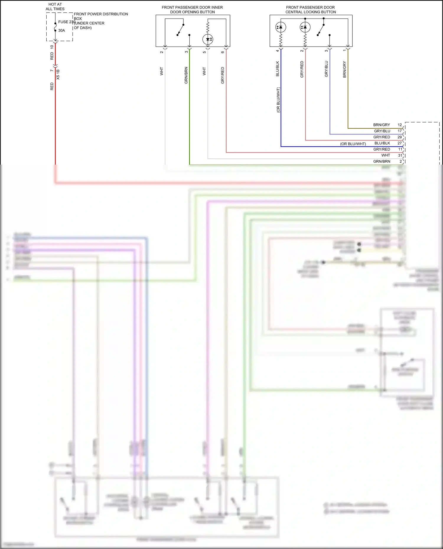 BMW iX i20 (2021-2024) unlocking, locking controller drive wiring diagram  (4 of 8)