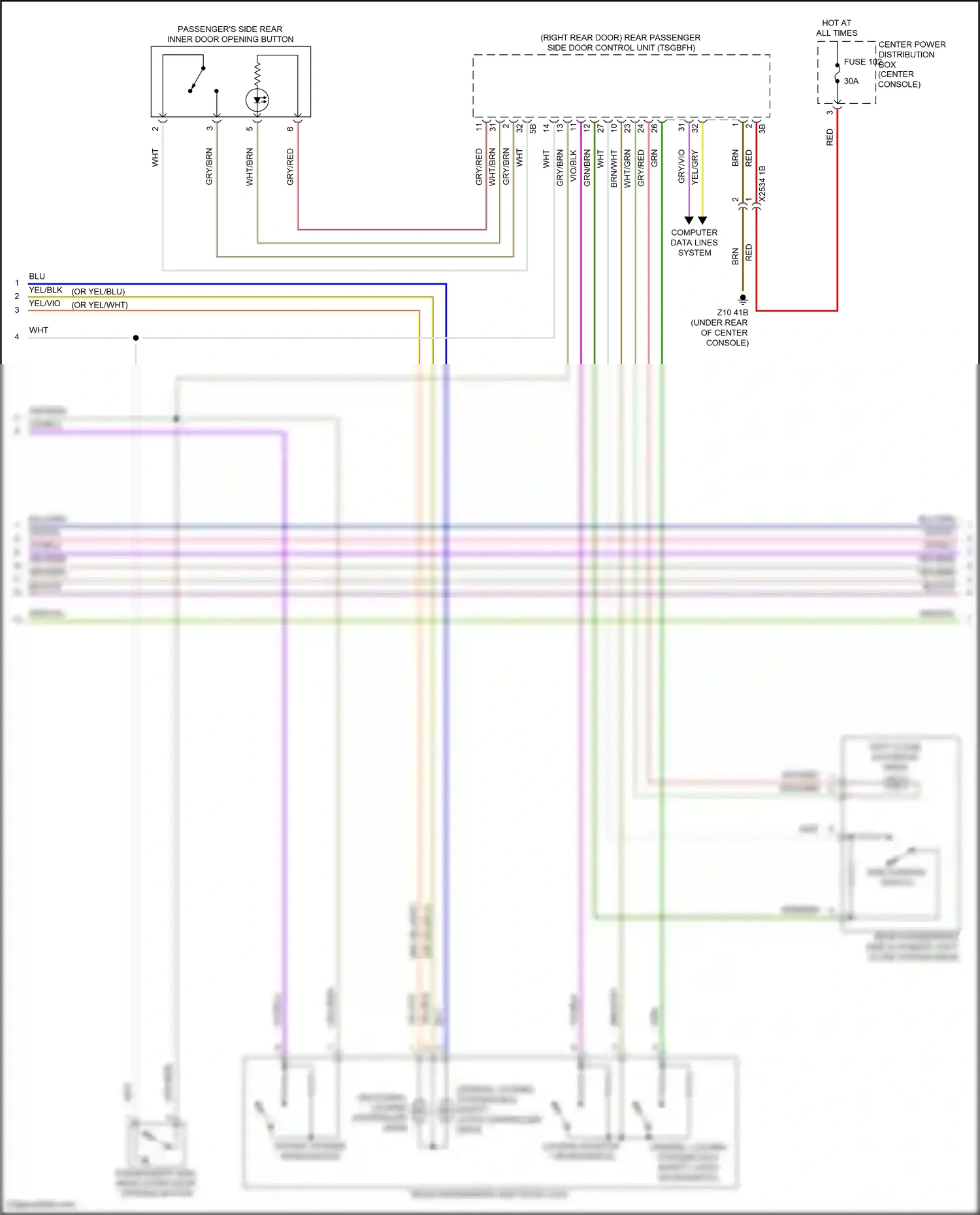 BMW iX i20 (2021-2024) unlocking, locking controller drive wiring diagram  (3 of 8)