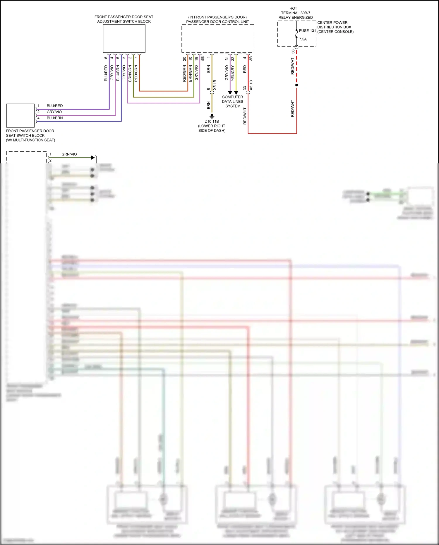 BMW iX i20 (2021-2024) w/ multi- function seat wiring diagram  (1 of 4)