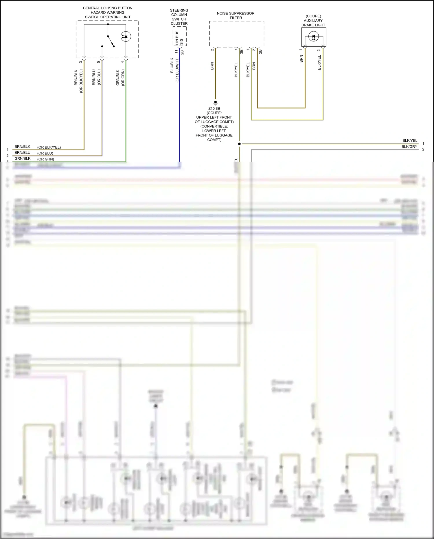 BMW M2 F87 facelift (2017-2021) central locking button hazard warning switch operating unit wiring diagram  (2 of 4)