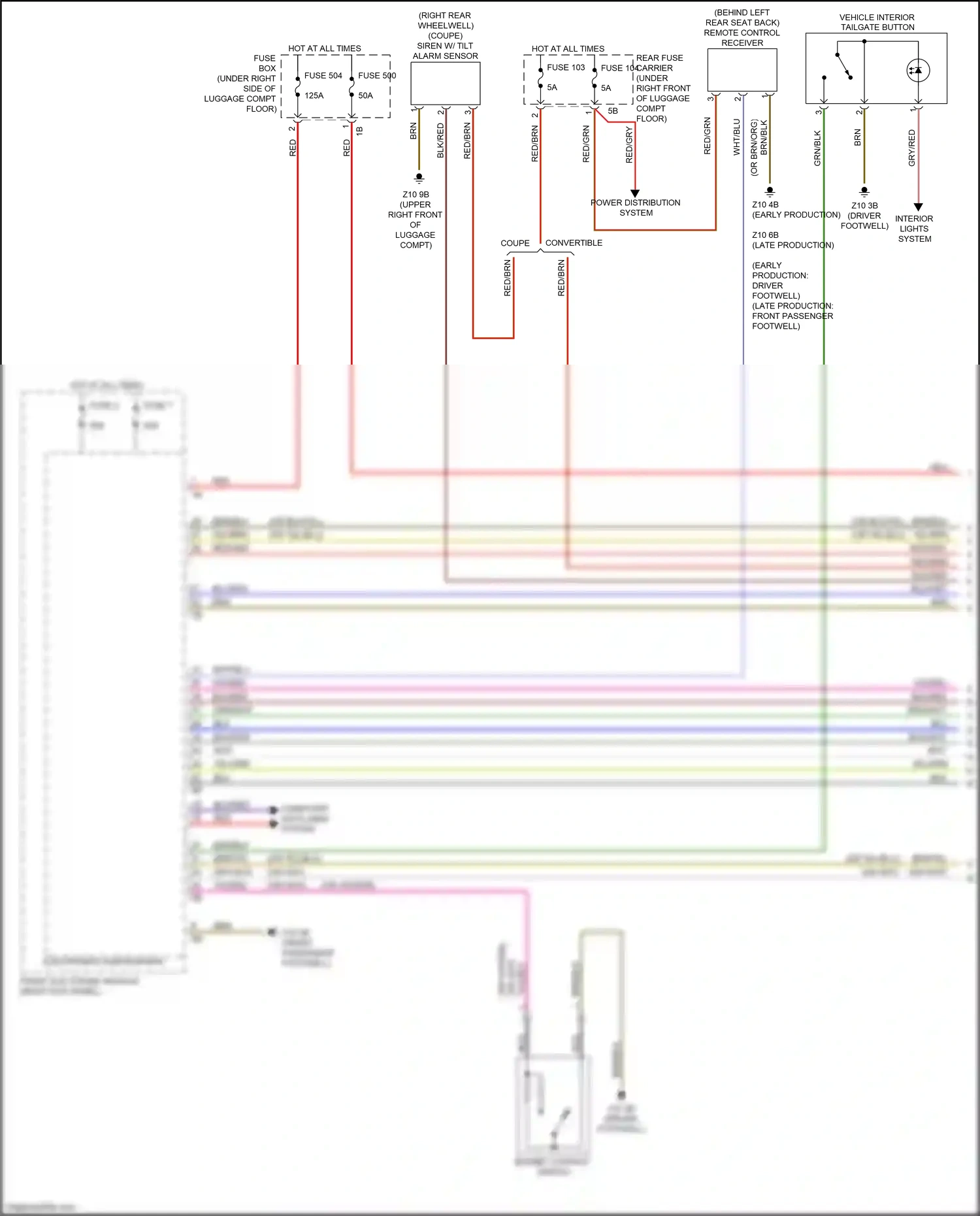 BMW M2 F87 facelift (2017-2021) front electronic module (right kick panel) wiring diagram  (1 of 7)