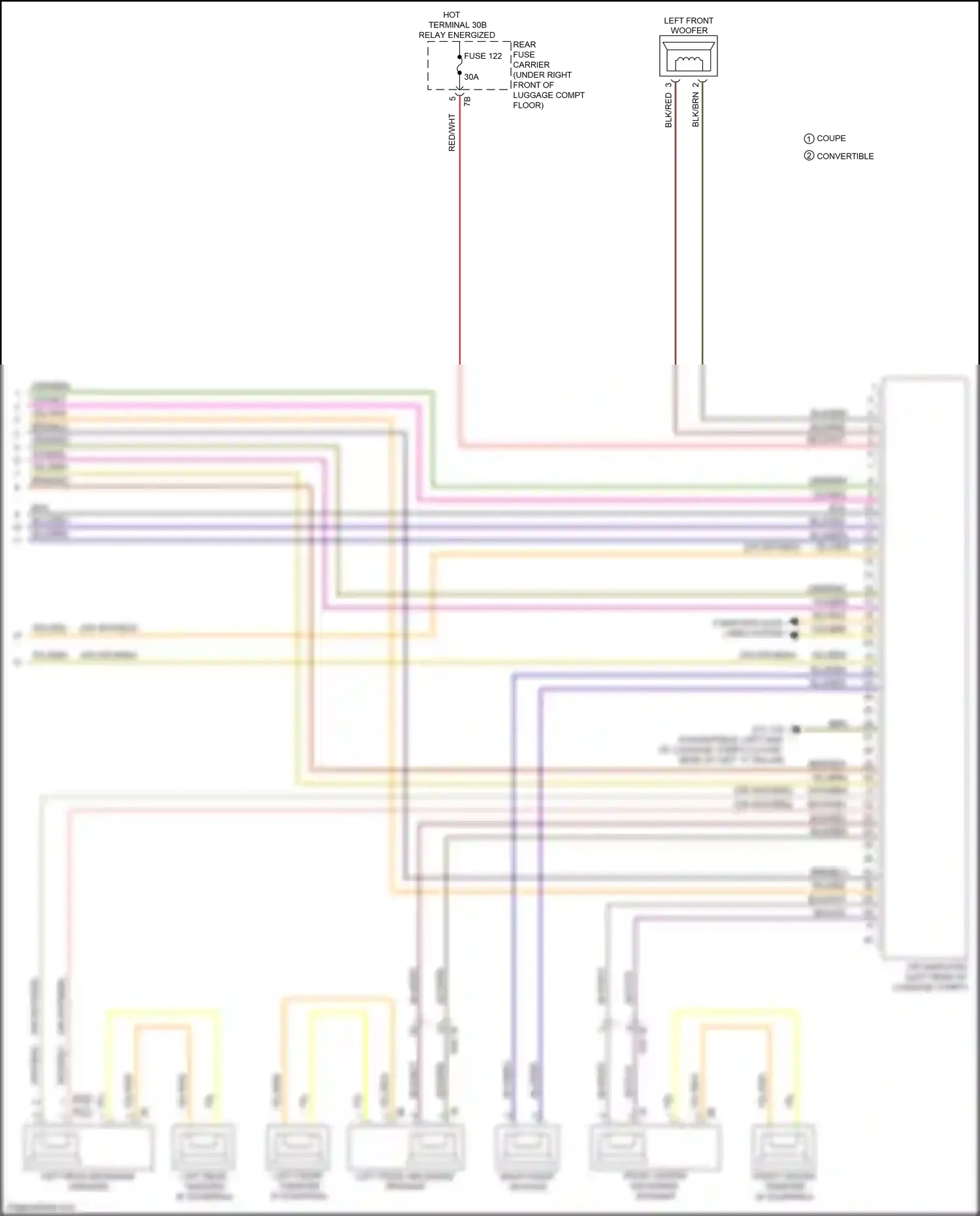 BMW M2 F87 facelift (2017-2021) left front mid-range speaker wiring diagram  (3 of 8)