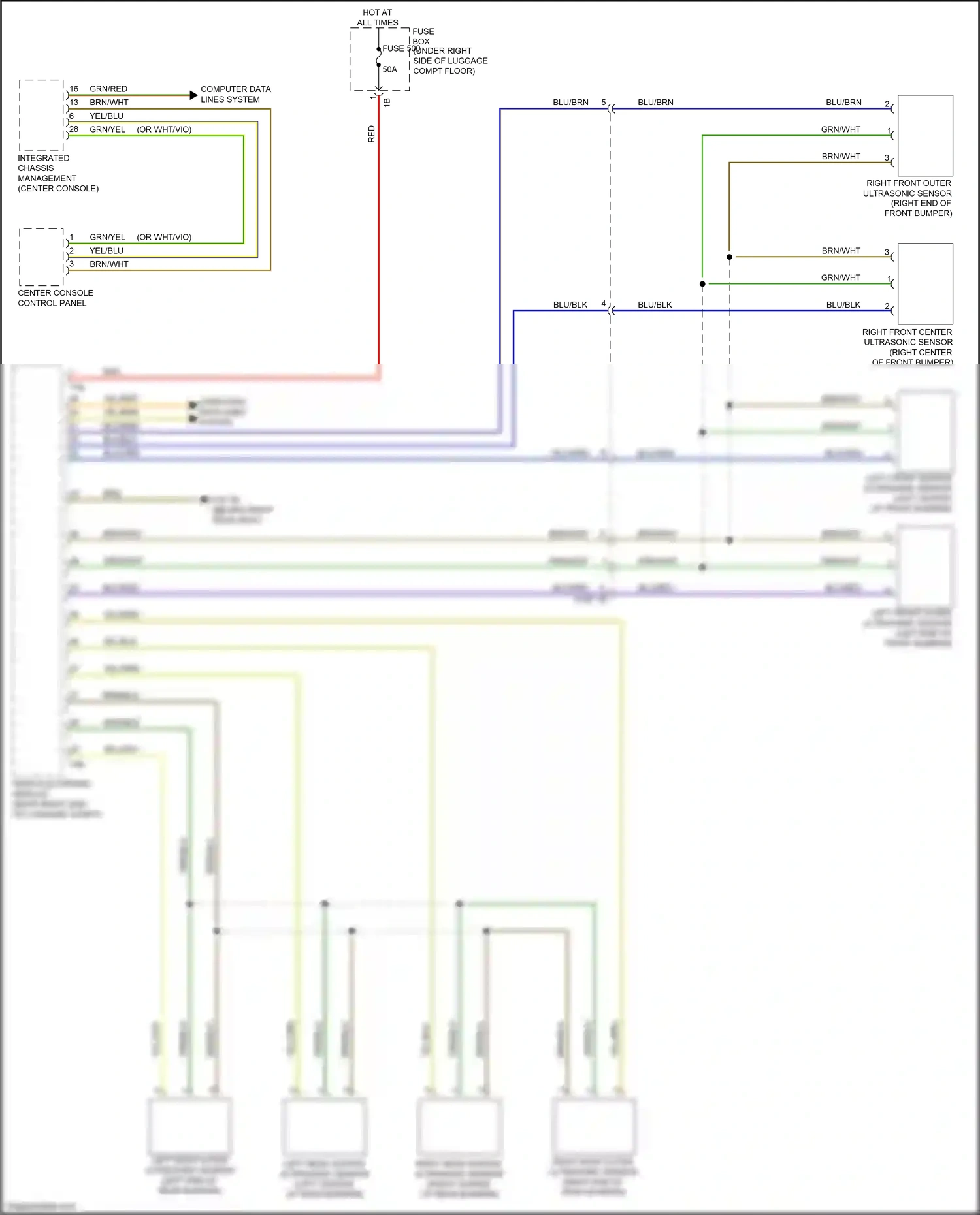 BMW M2 F87 facelift (2017-2021) left front outer ultrasonic sensor wiring diagram  (1 of 1)