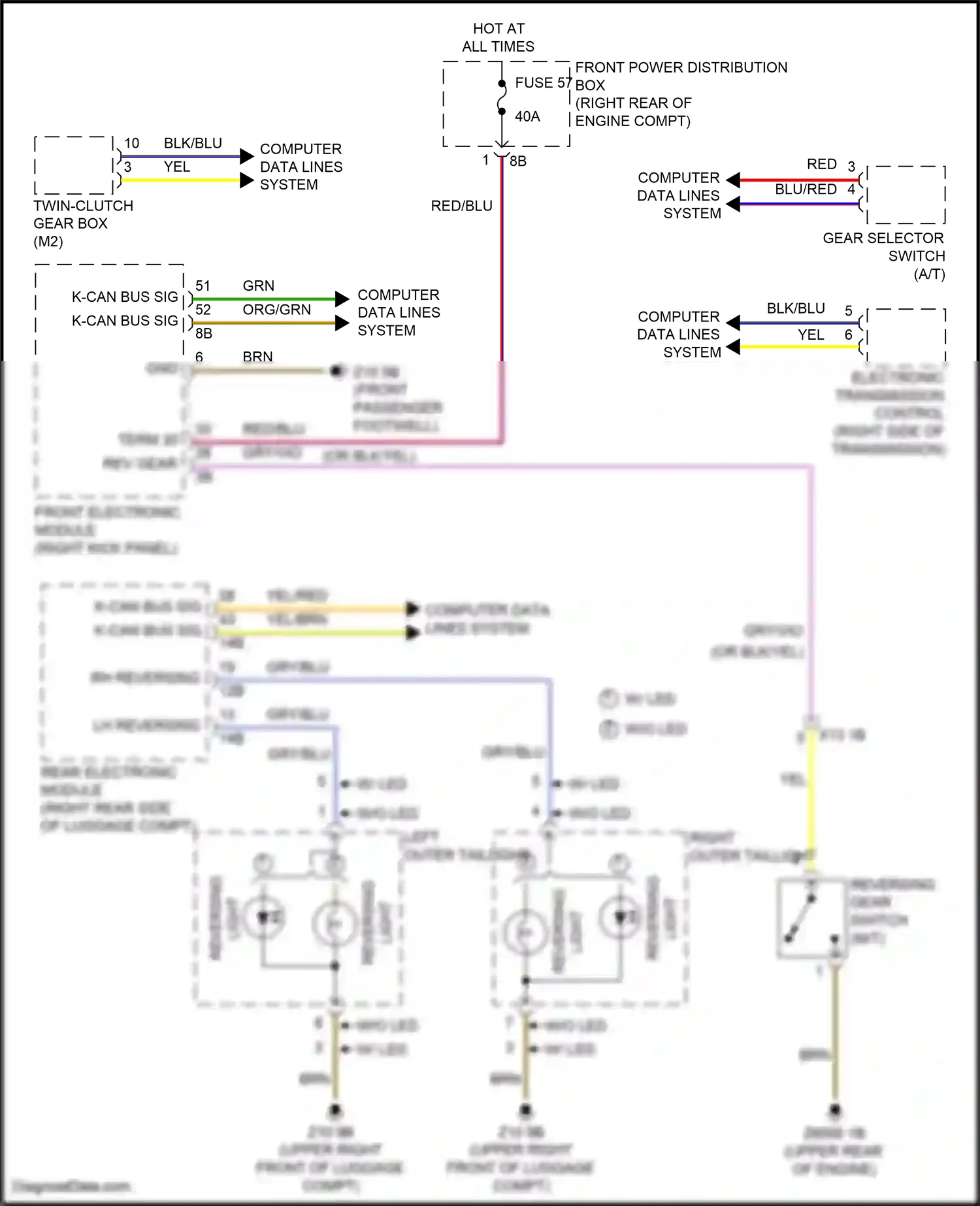 BMW M2 F87 facelift (2017-2021) left outer taillight wiring diagram  (1 of 3)