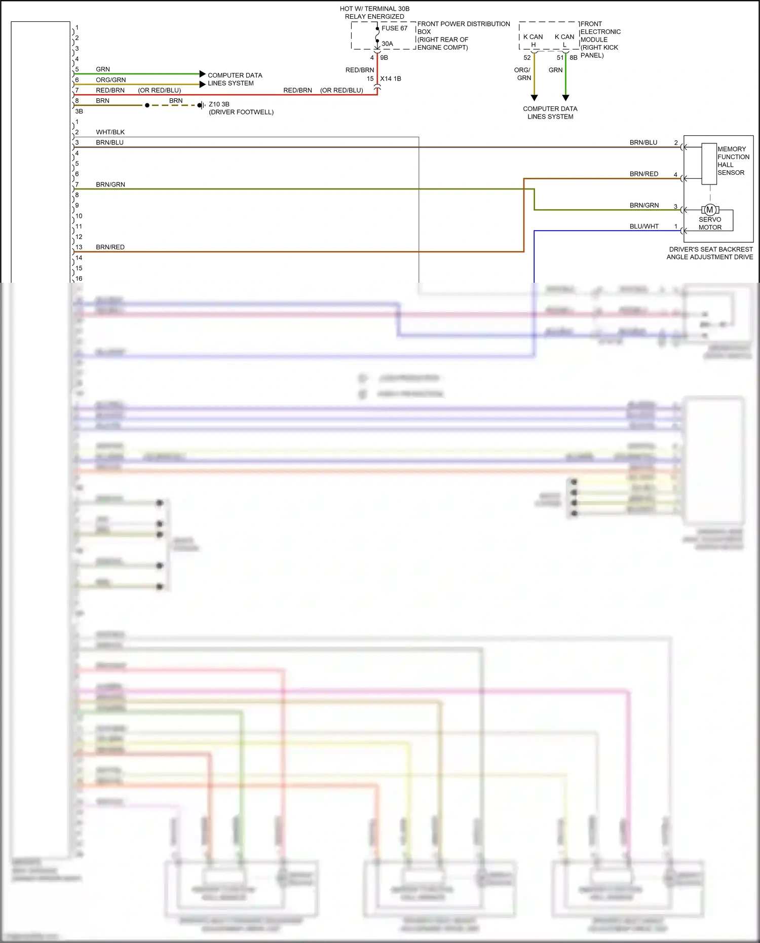 BMW M2 F87 facelift (2017-2021) memory function hall sensor wiring diagram  (1 of 2)