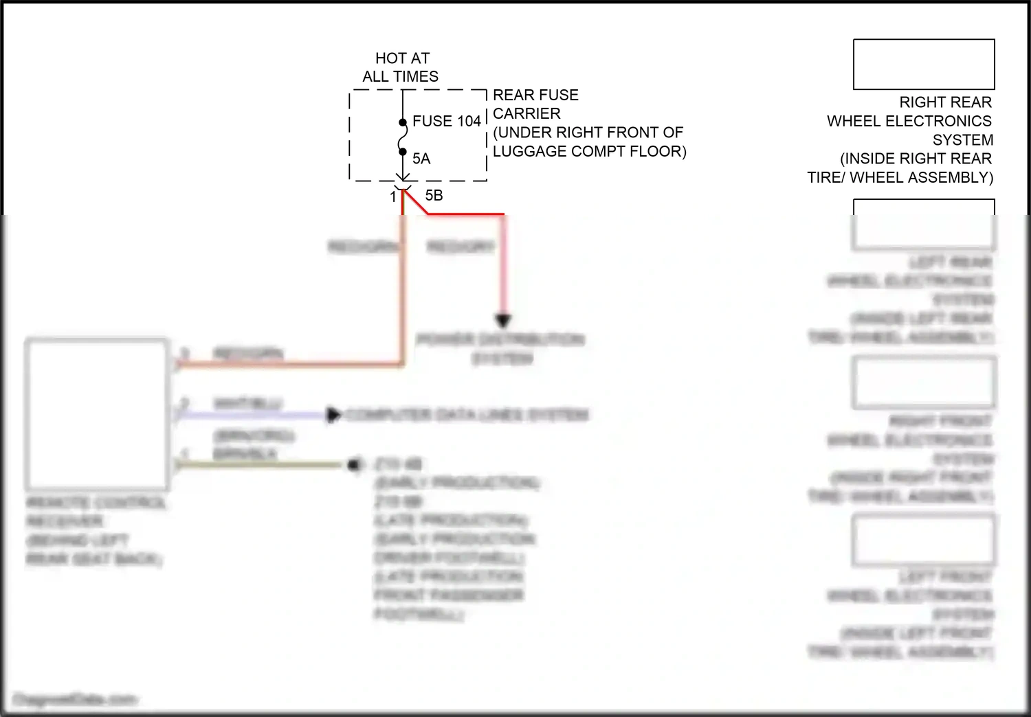 BMW M2 F87 facelift (2017-2021) right front wheel electronics system wiring diagram  (1 of 1)