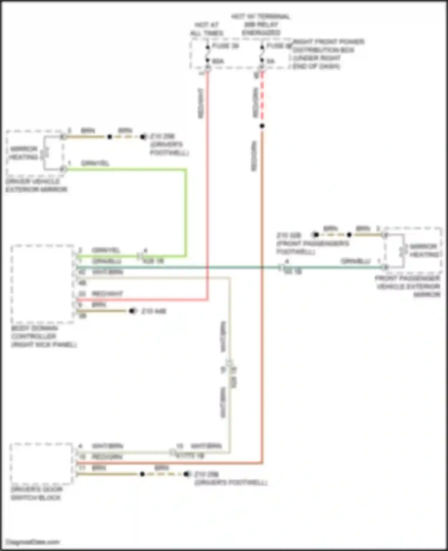 M2 BMW G87 (2022-2024): Heated mirrors circuit, w/o lin bus function