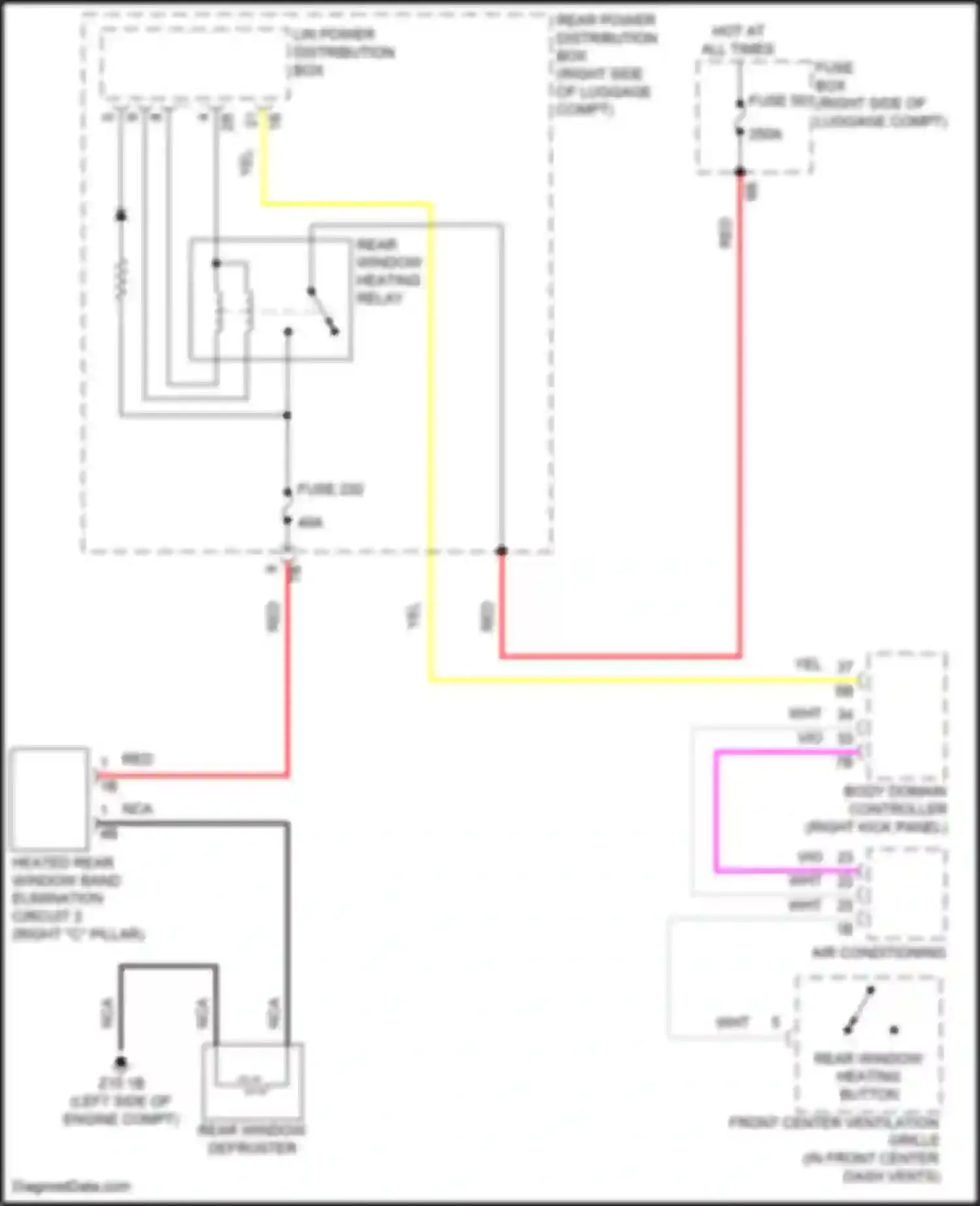 M2 BMW G87 (2022-2024): Rear defogger circuit