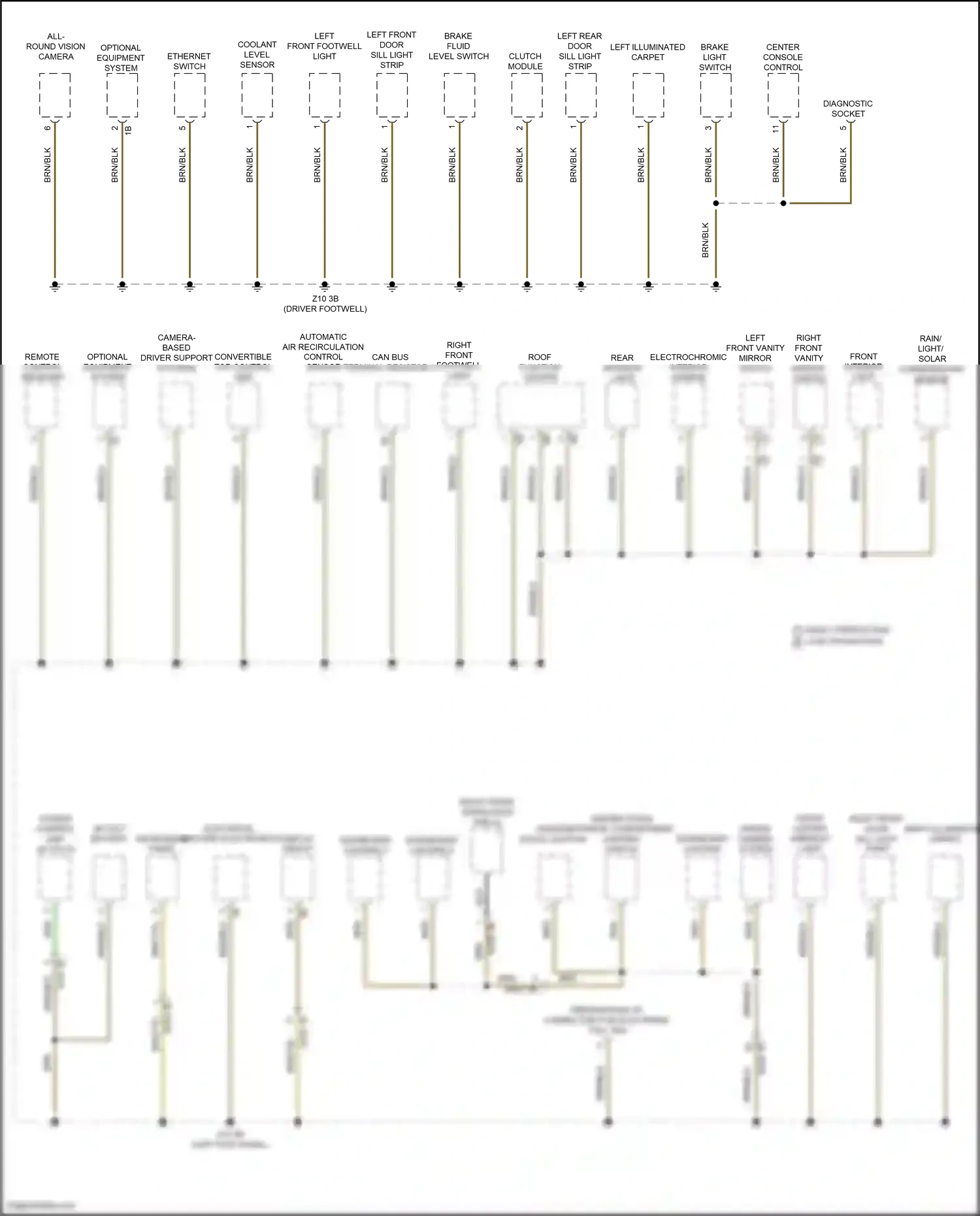 BMW M2 G87 (2022-2024) center stack storage compartment lighting switch wiring diagram  (1 of 1)