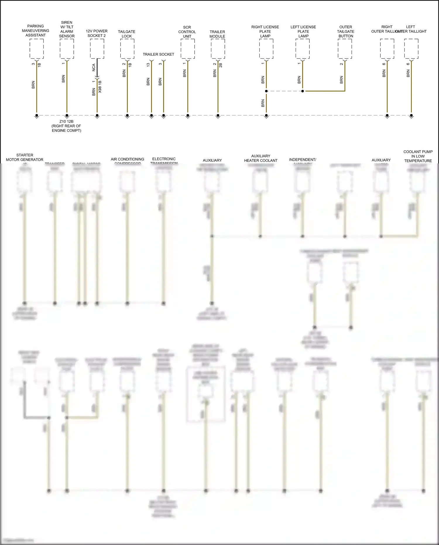 BMW M2 G87 (2022-2024) outer tailgate button wiring diagram  (1 of 2)