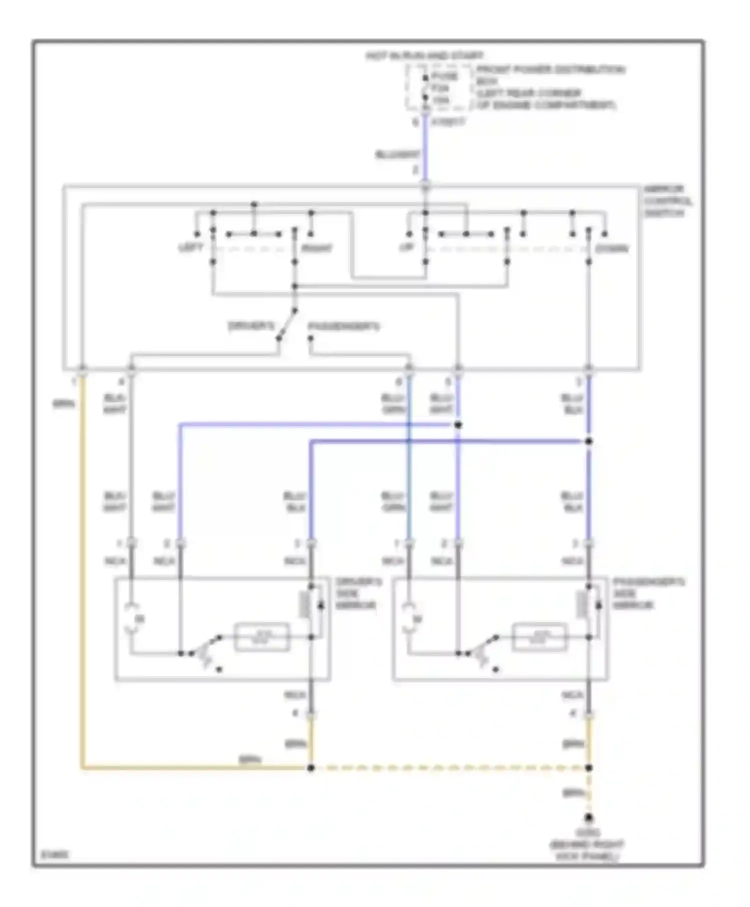 M3 BMW E36 (1992-1999): Power mirrors circuit