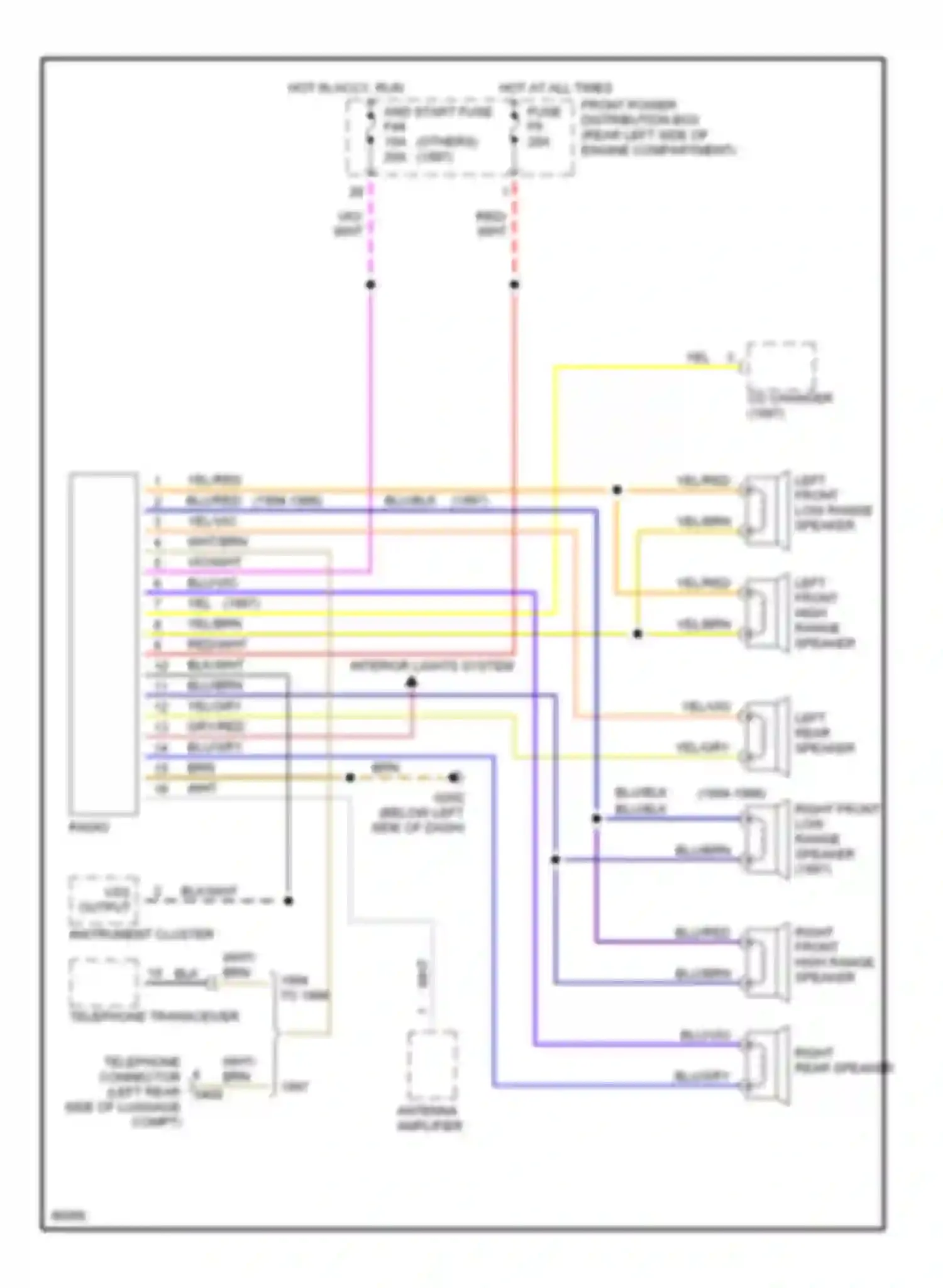 M3 BMW E36 (1992-1999): Radio circuit, 6 speaker system