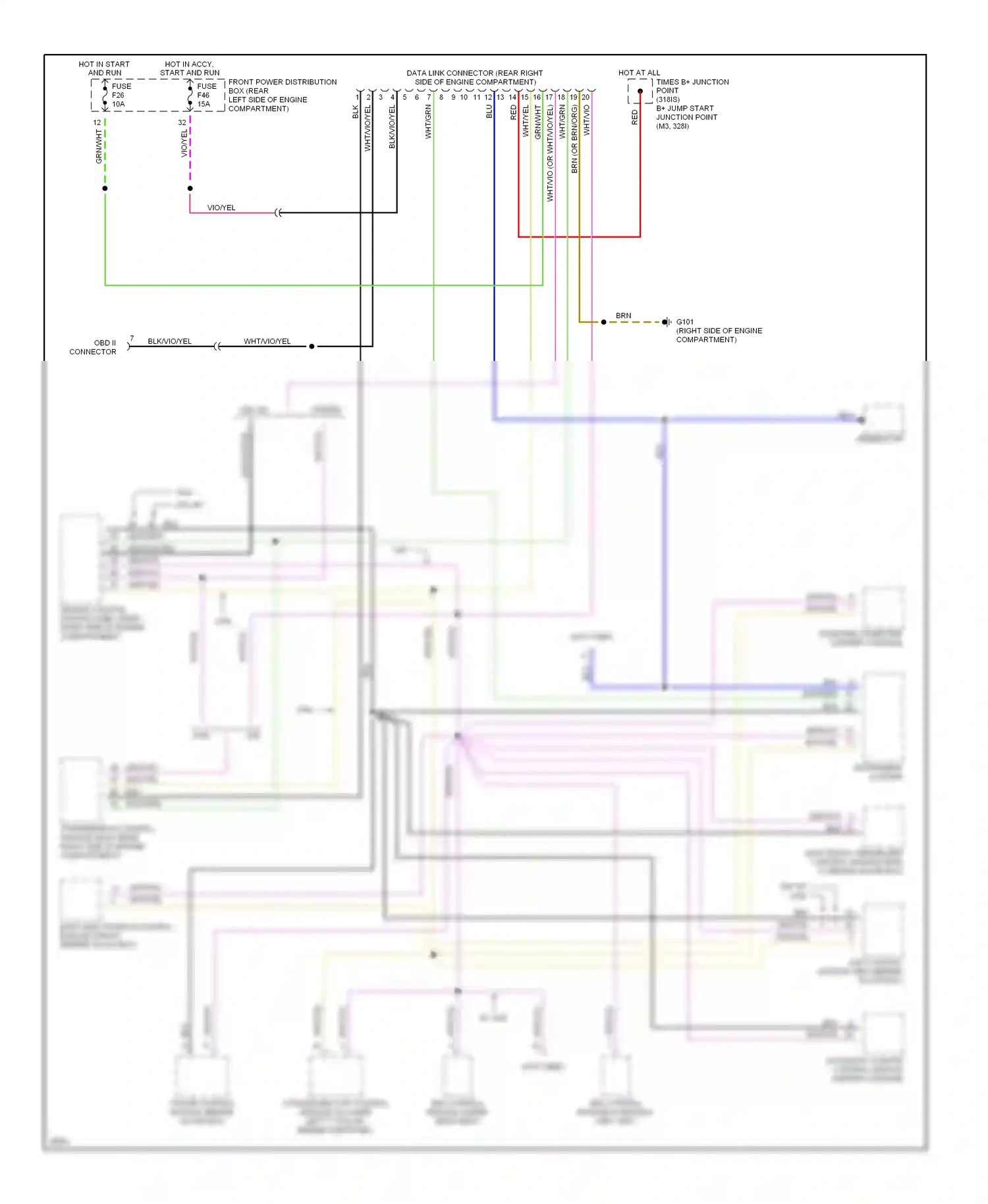 BMW M3 E36 (1992-1999) automatic climate control module (center console) wiring diagram  (1 of 1)