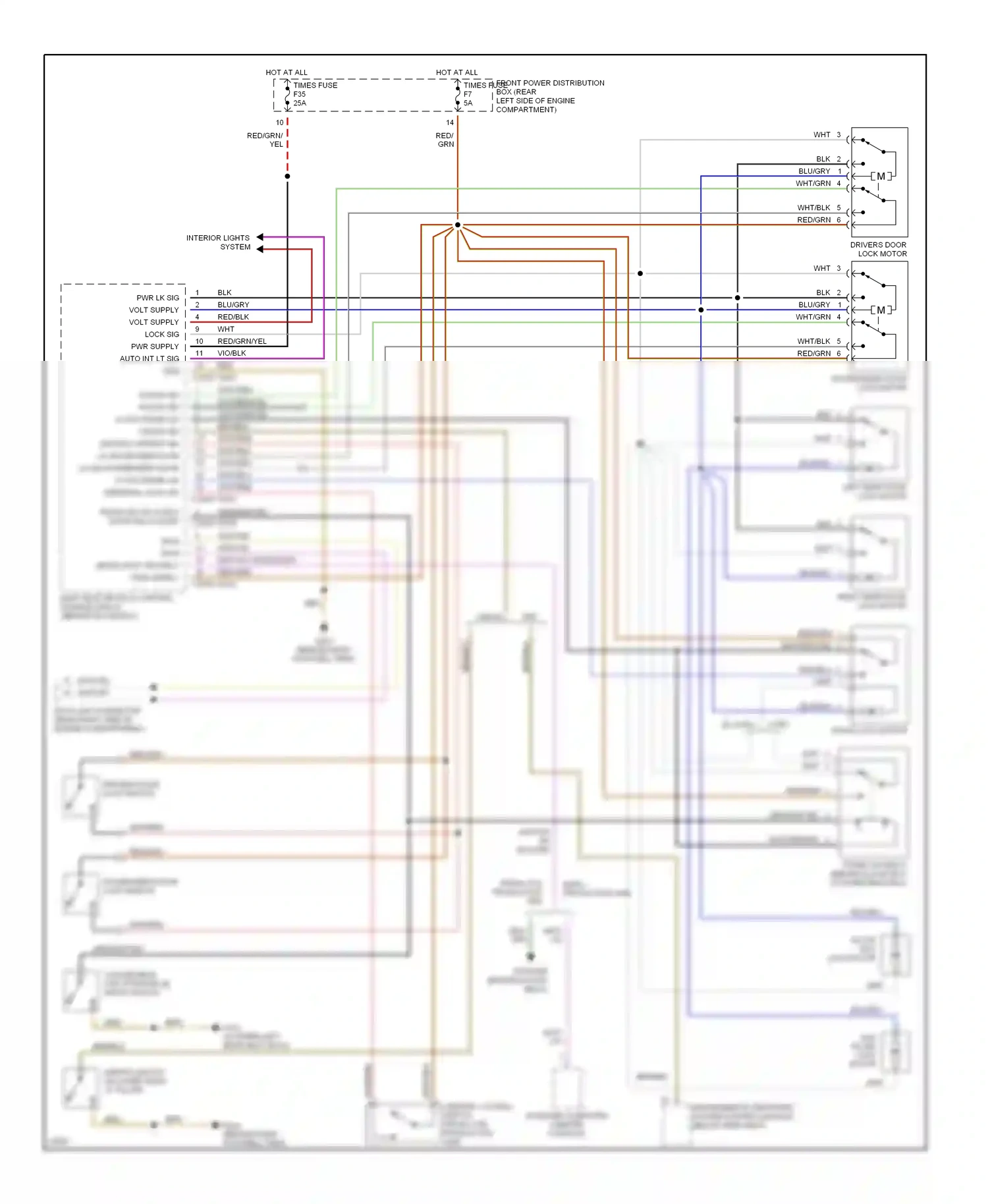 Wiring diagram convertible top storage lid micro switch for BMW M3 E36 (1992-1999) (2 of 2)