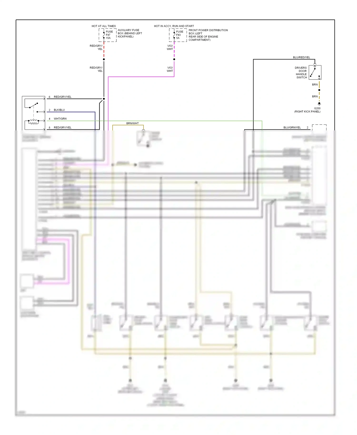 Wiring diagram engine hood switch for BMW M3 E36 (1992-1999) (1 of 1)