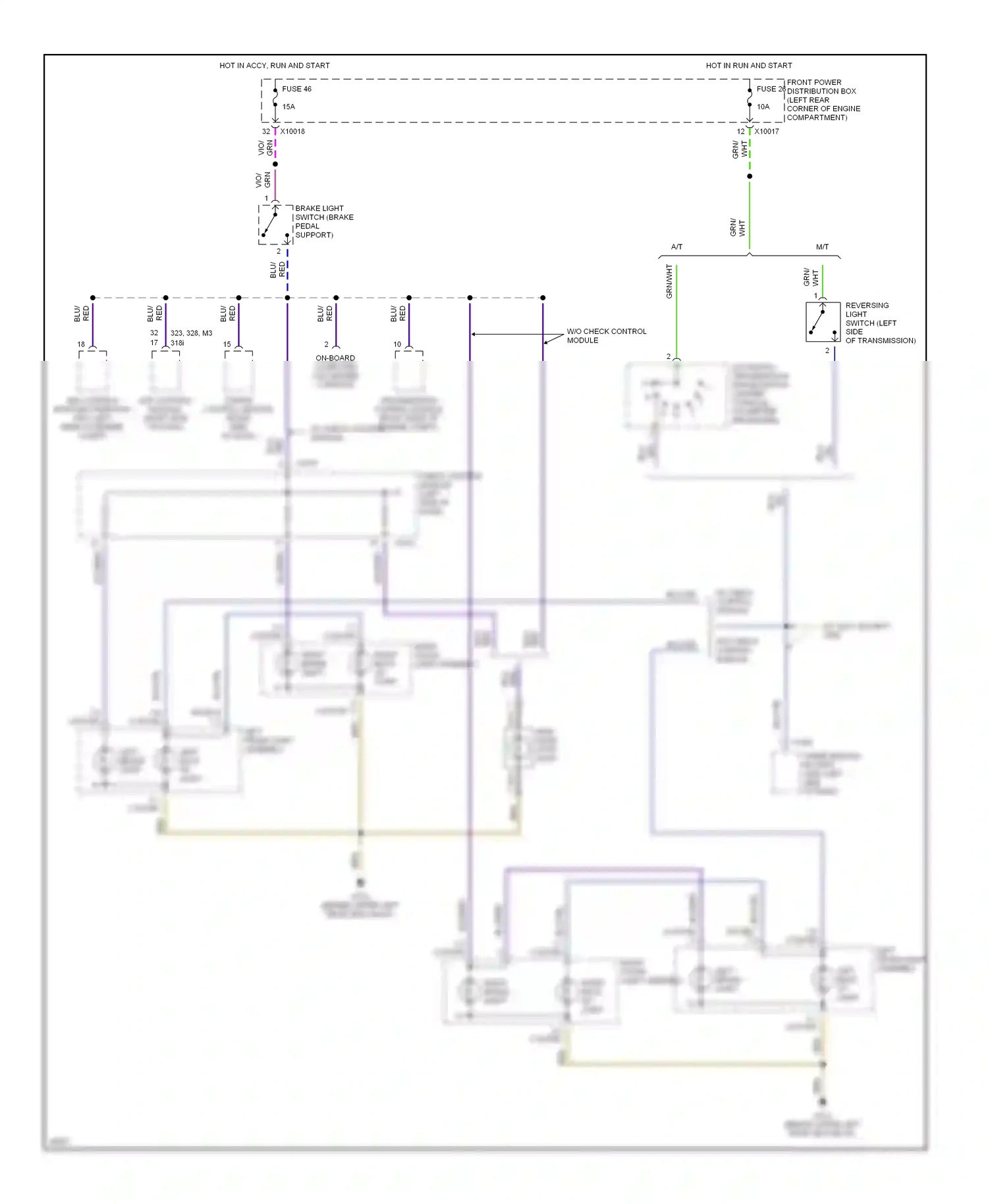 Wiring diagram fuse 46 for BMW M3 E36 (1992-1999) (1 of 1)