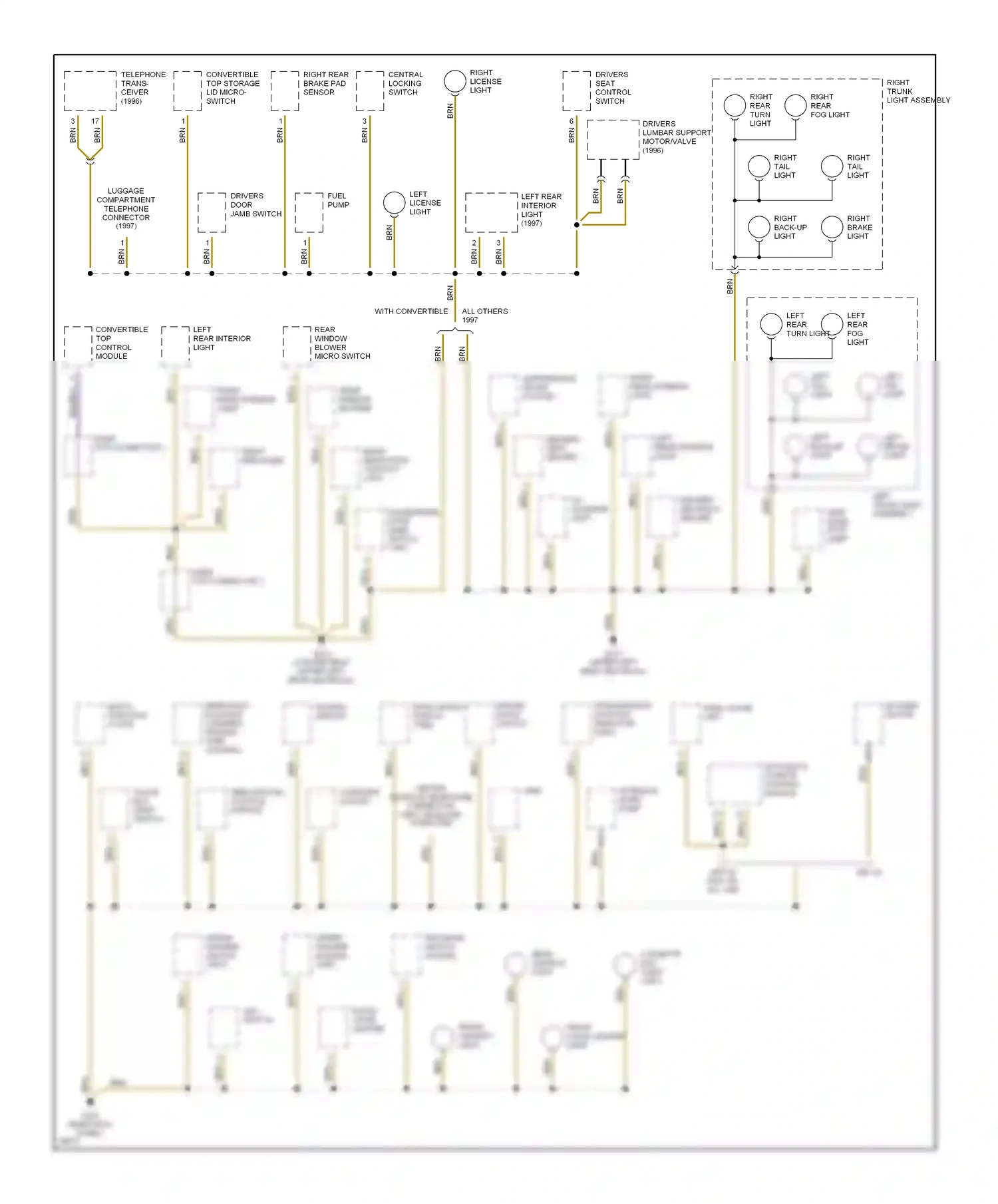 Wiring diagram hazard switch for BMW M3 E36 (1992-1999) (2 of 3)