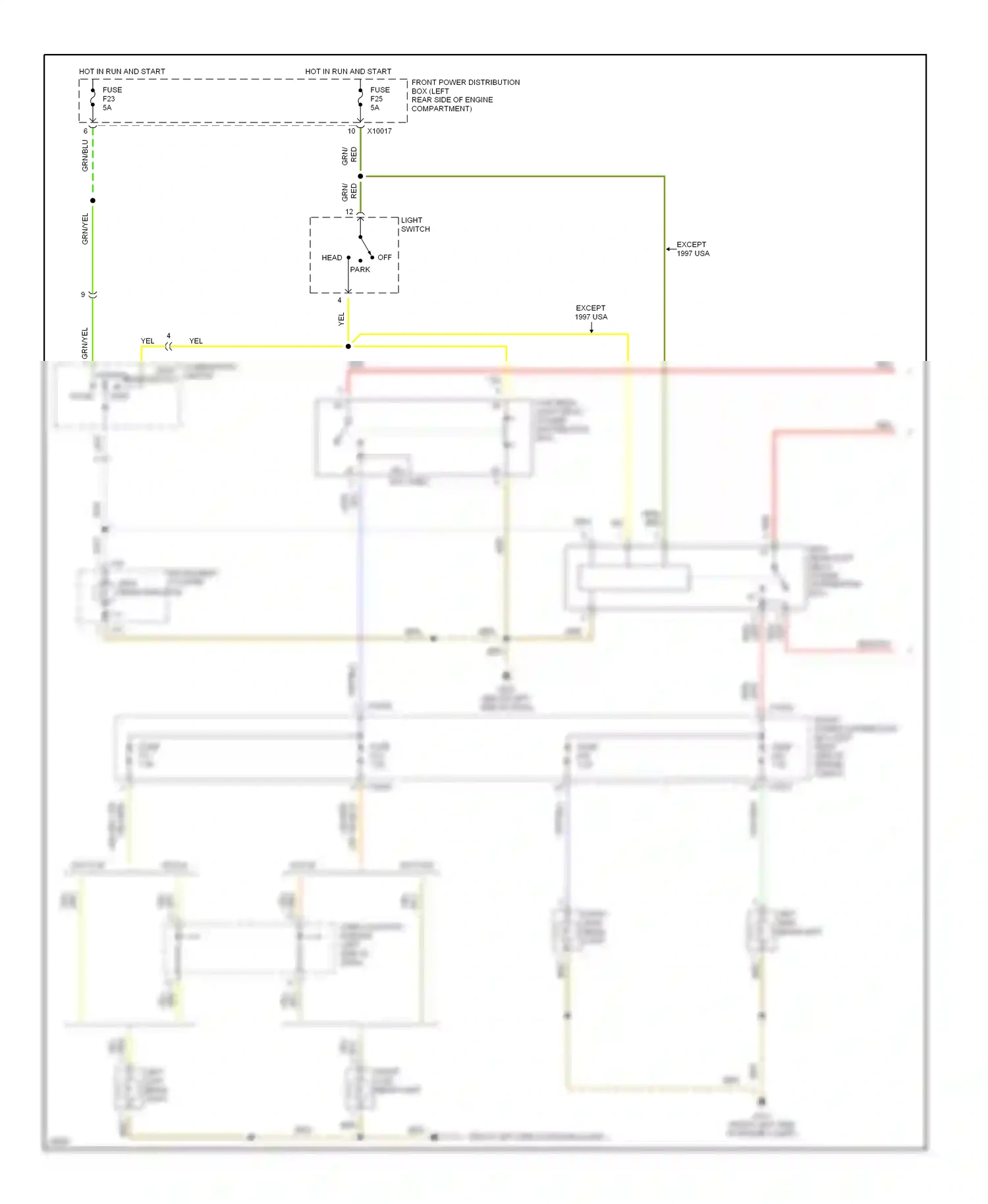 Wiring diagram light switch for BMW M3 E36 (1992-1999) (2 of 6)