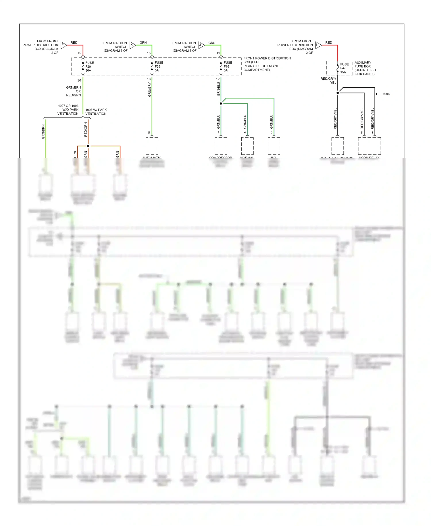 Wiring diagram mirror control switch for BMW M3 E36 (1992-1999) (3 of 4)