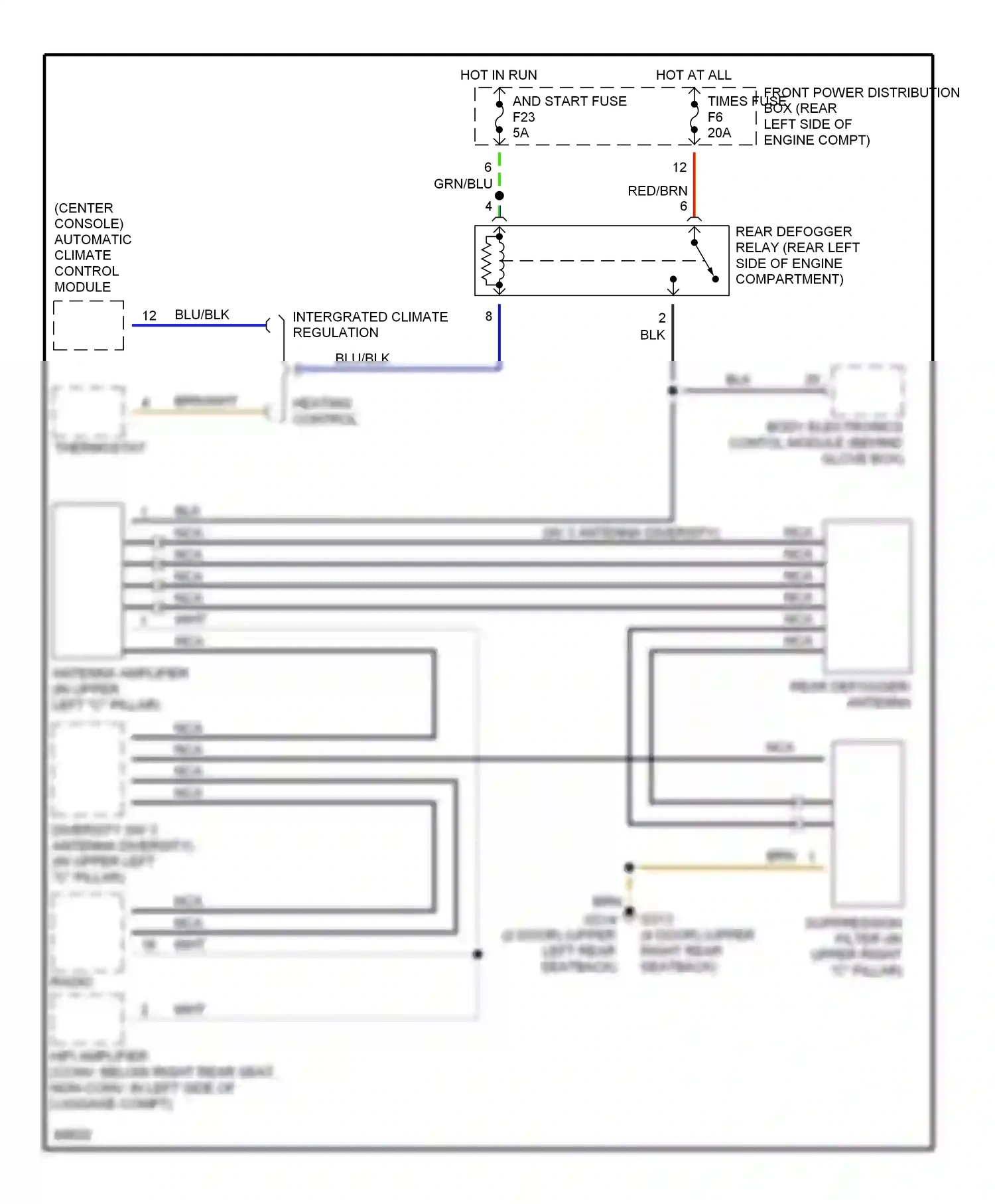 Wiring diagram red/brn for BMW M3 E36 (1992-1999) (2 of 4)
