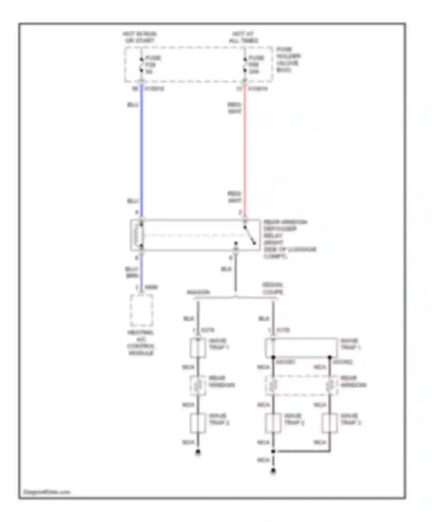 M3 BMW E46 (1999-2006): Defoggers circuit, except convertible