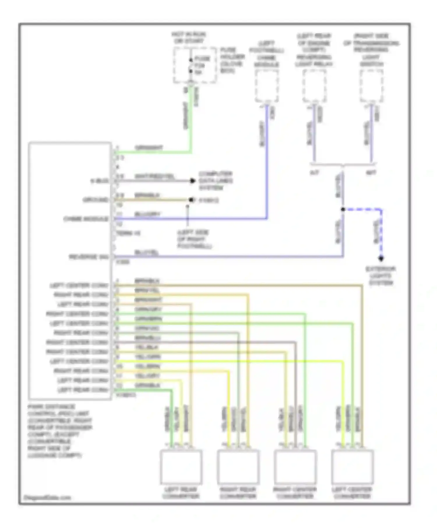 M3 BMW E46 (1999-2006): Parking assistant circuit