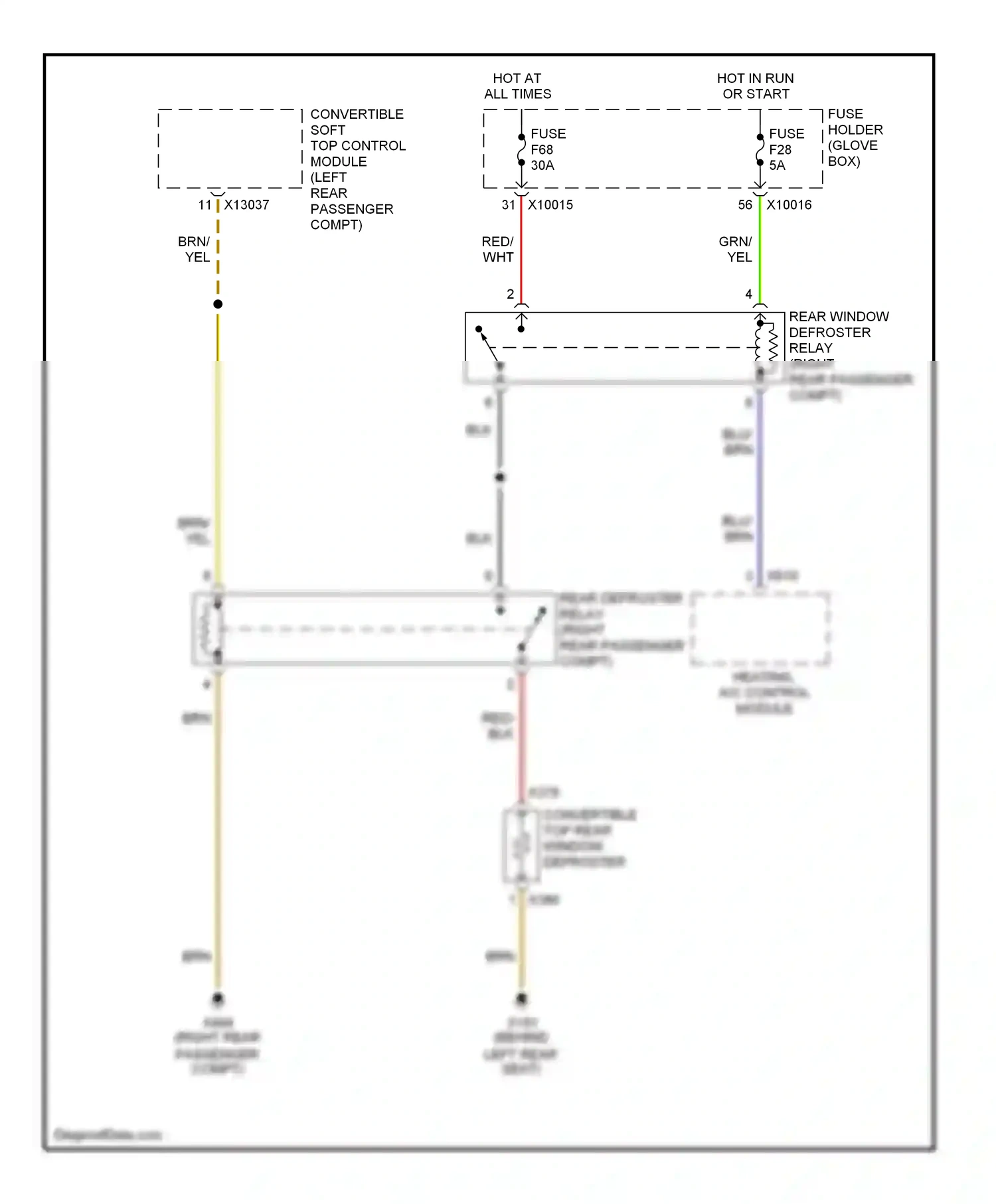 Wiring diagram heating, a/c control module for BMW M3 E46 (1999-2006) (2 of 7)