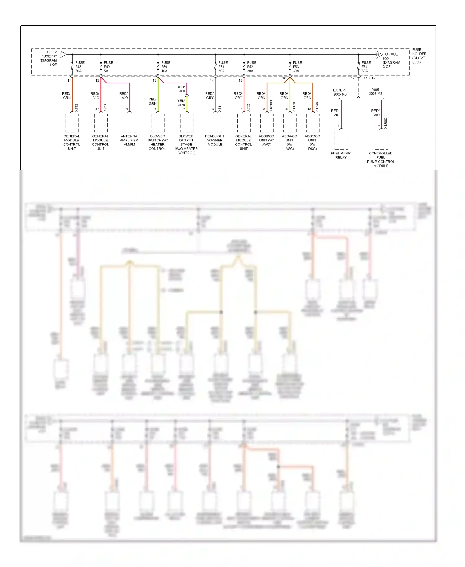 Wiring diagram red for BMW M3 E46 (1999-2006) (35 of 64)