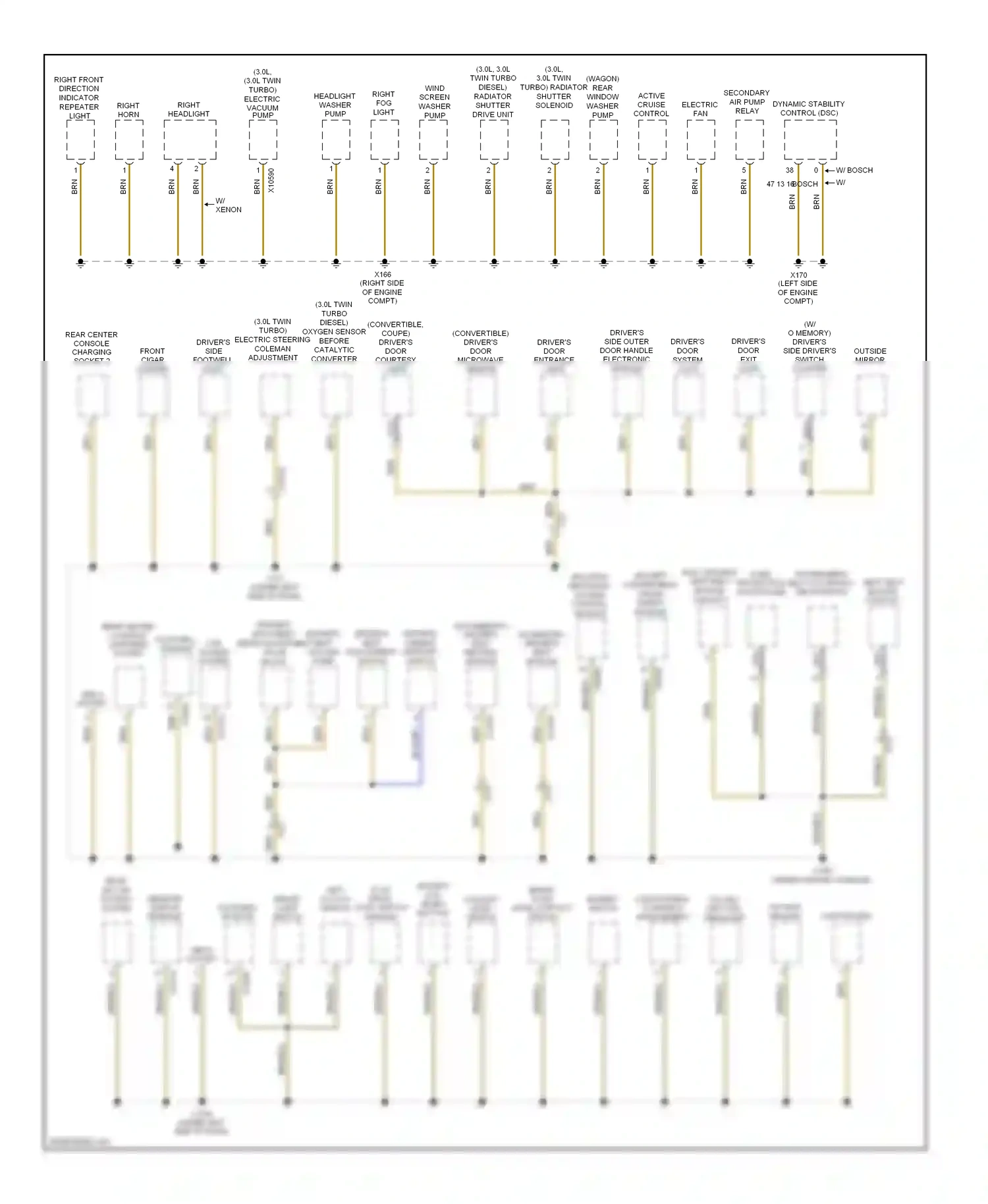 Wiring diagram driver's side outer door handle electronic module for BMW M3 E90 (2007-2013) (2 of 3)