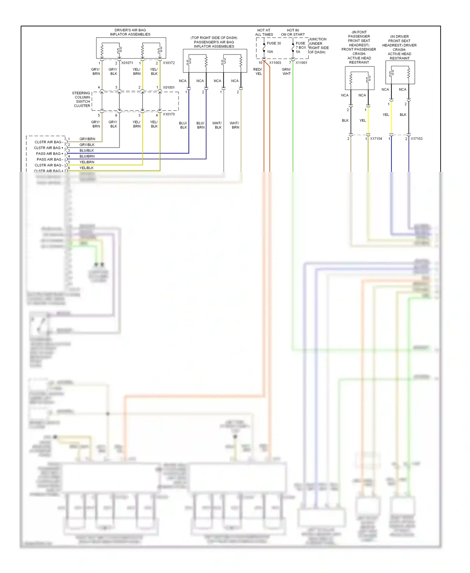 Wiring diagram driver's switch cluster for BMW M3 E90 (2007-2013) (6 of 6)