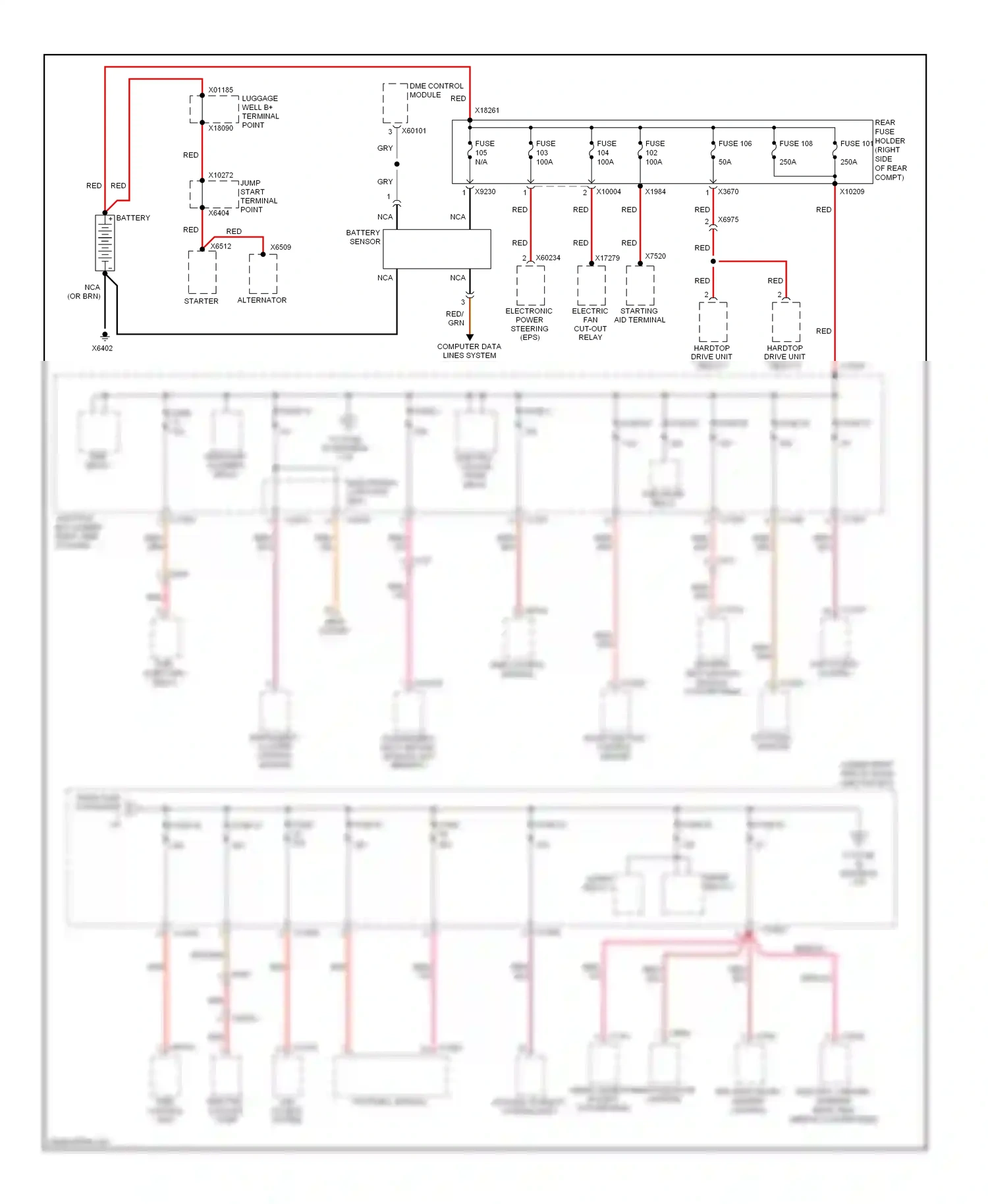 Wiring diagram fuse 62 for BMW M3 E90 (2007-2013) (2 of 3)