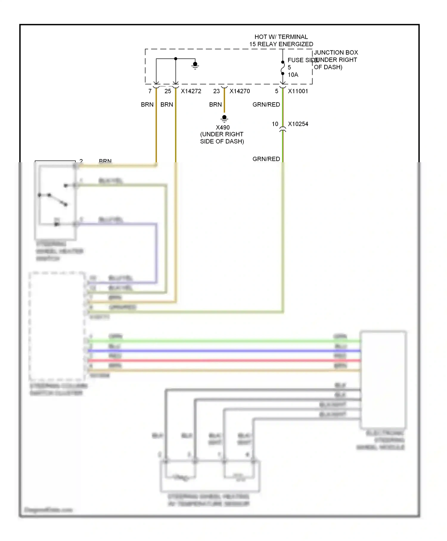 Wiring diagram junction box (under right for BMW M3 E90 (2007-2013) (2 of 4)