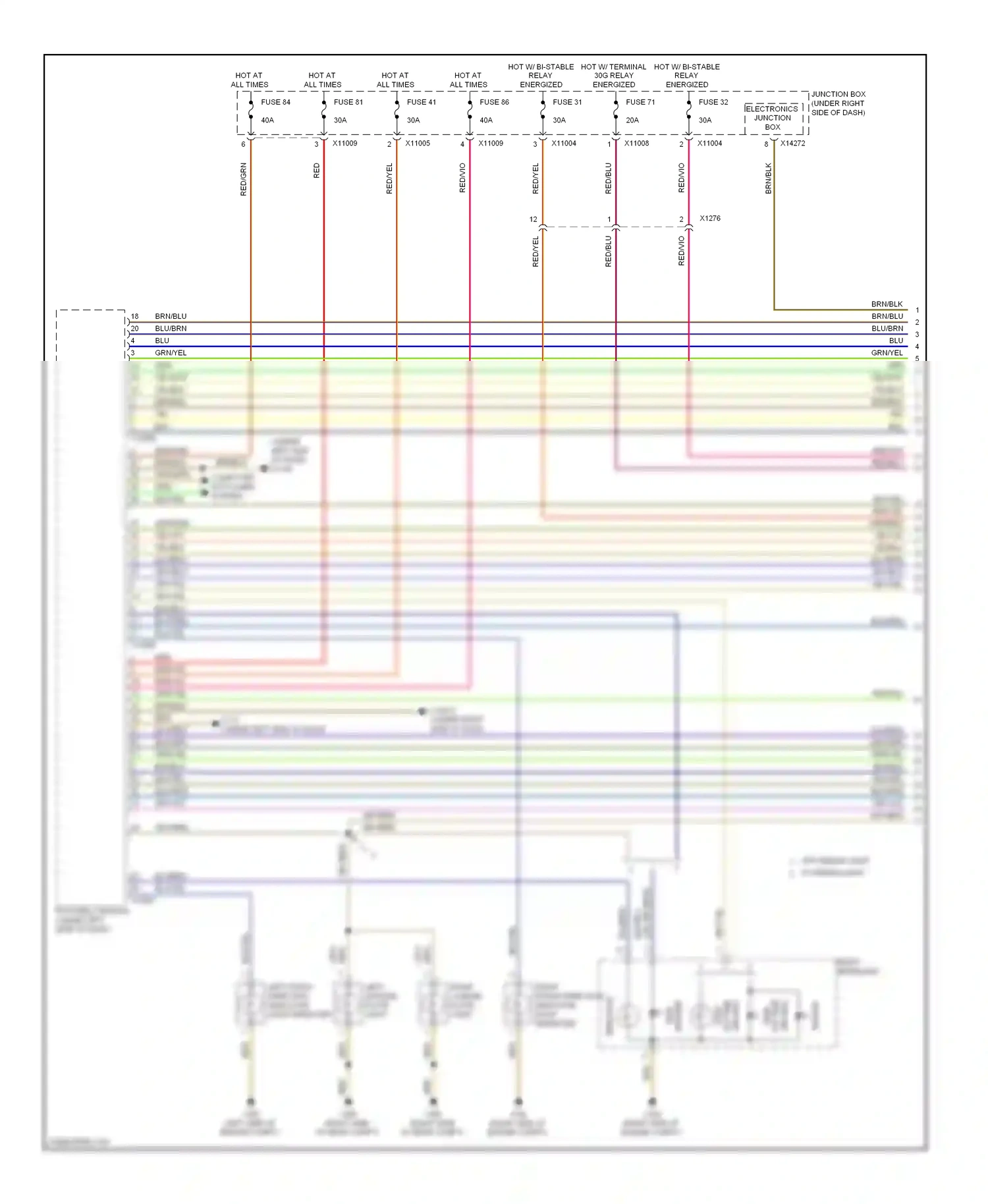 Wiring diagram left license plate light for BMW M3 E90 (2007-2013) (2 of 4)