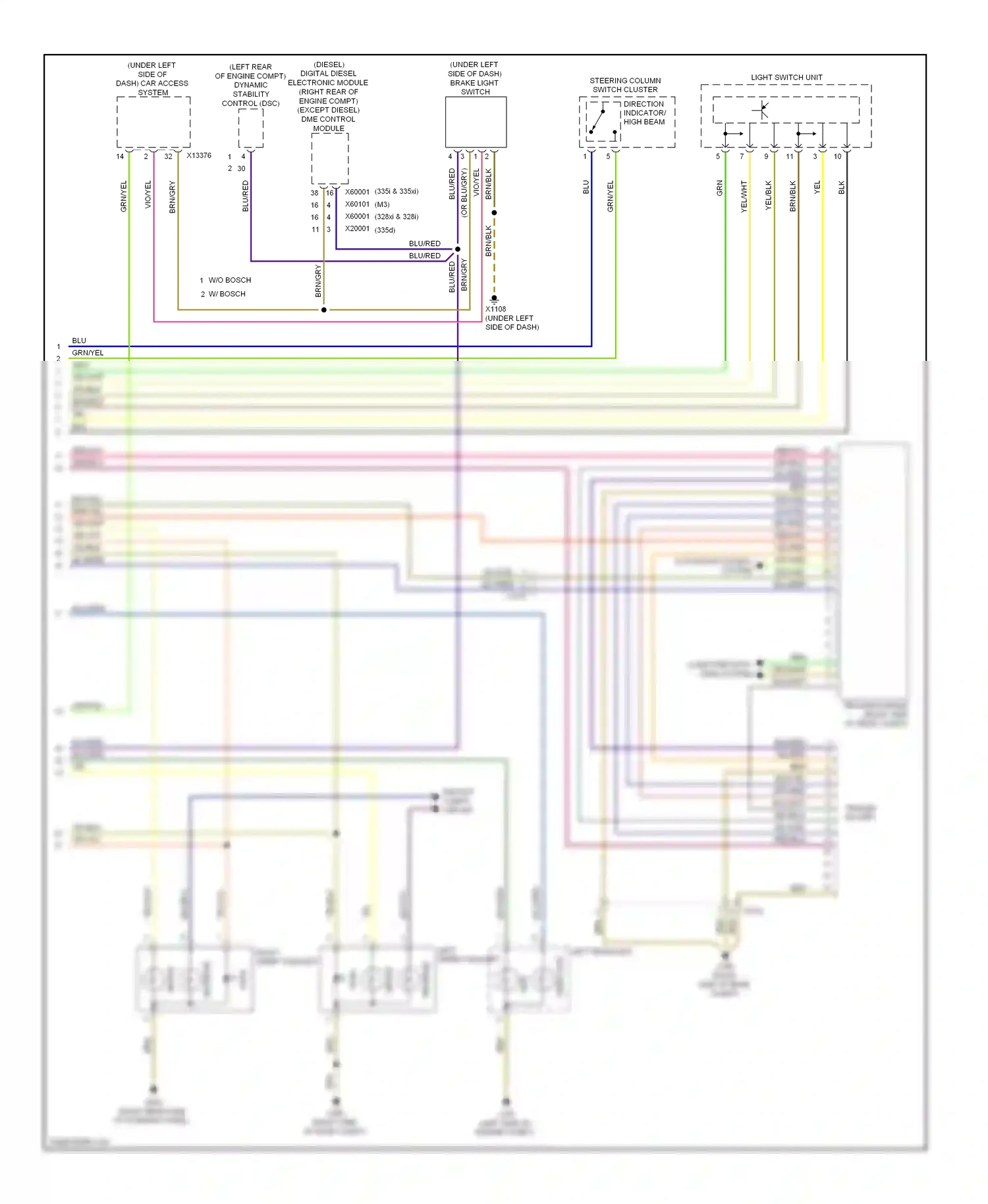 BMW M3 E90 (2007-2013) side wiring diagram  (4 of 4)