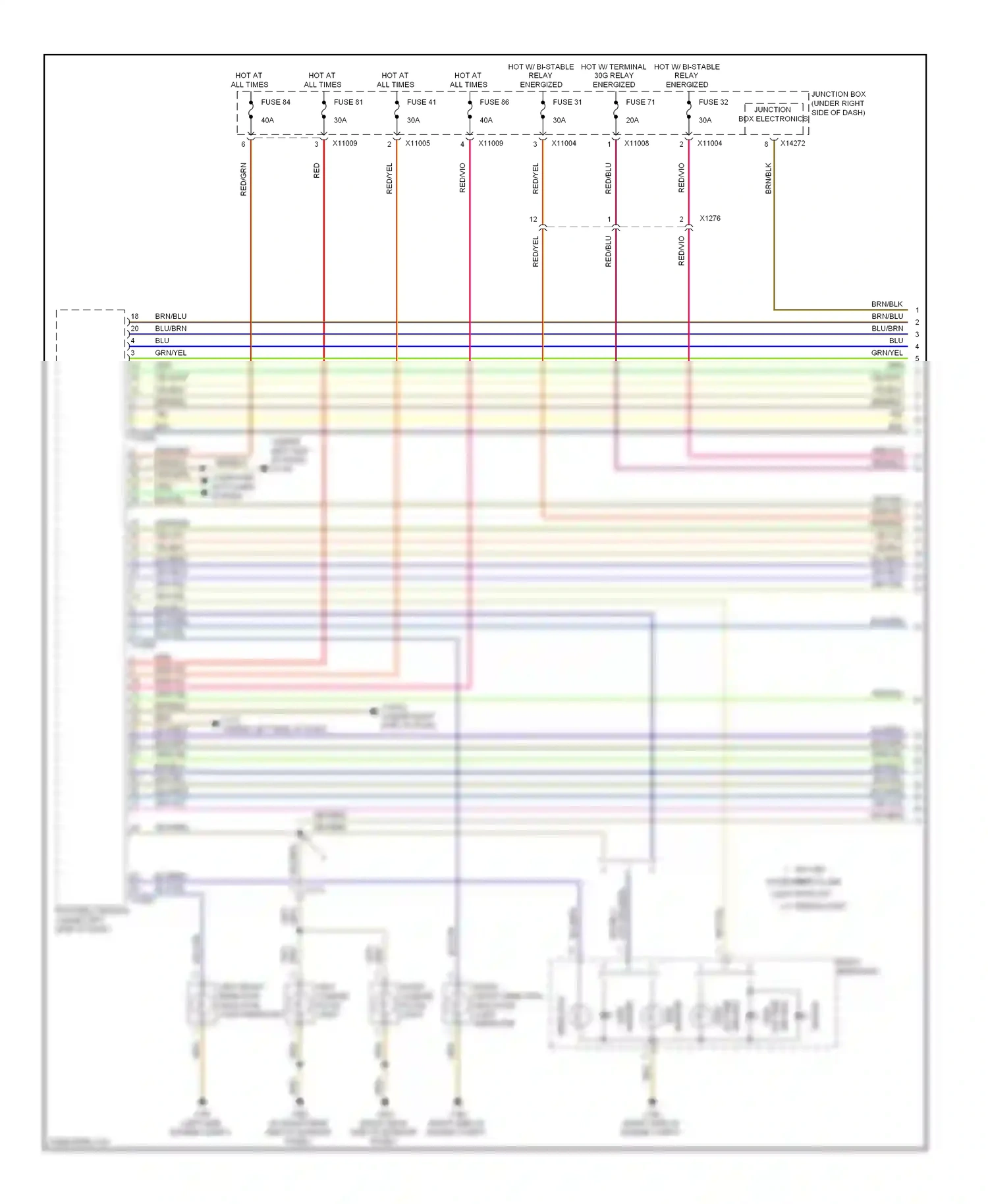BMW M3 E90 (2007-2013) side wiring diagram  (2 of 4)