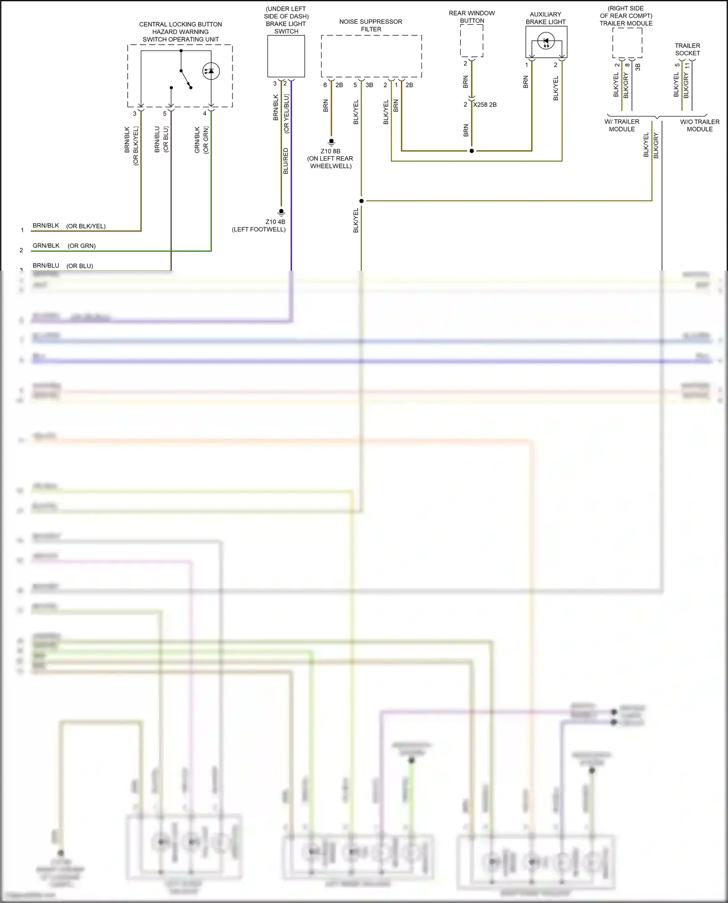 Wiring diagram auxiliary brake light for BMW M3 F80 (2014-2018) (1 of 2)