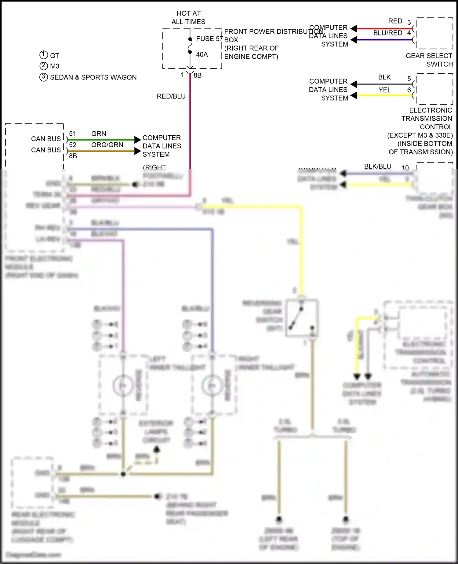 Wiring diagram can-bus for BMW M3 F80 (2014-2018) (1 of 3)