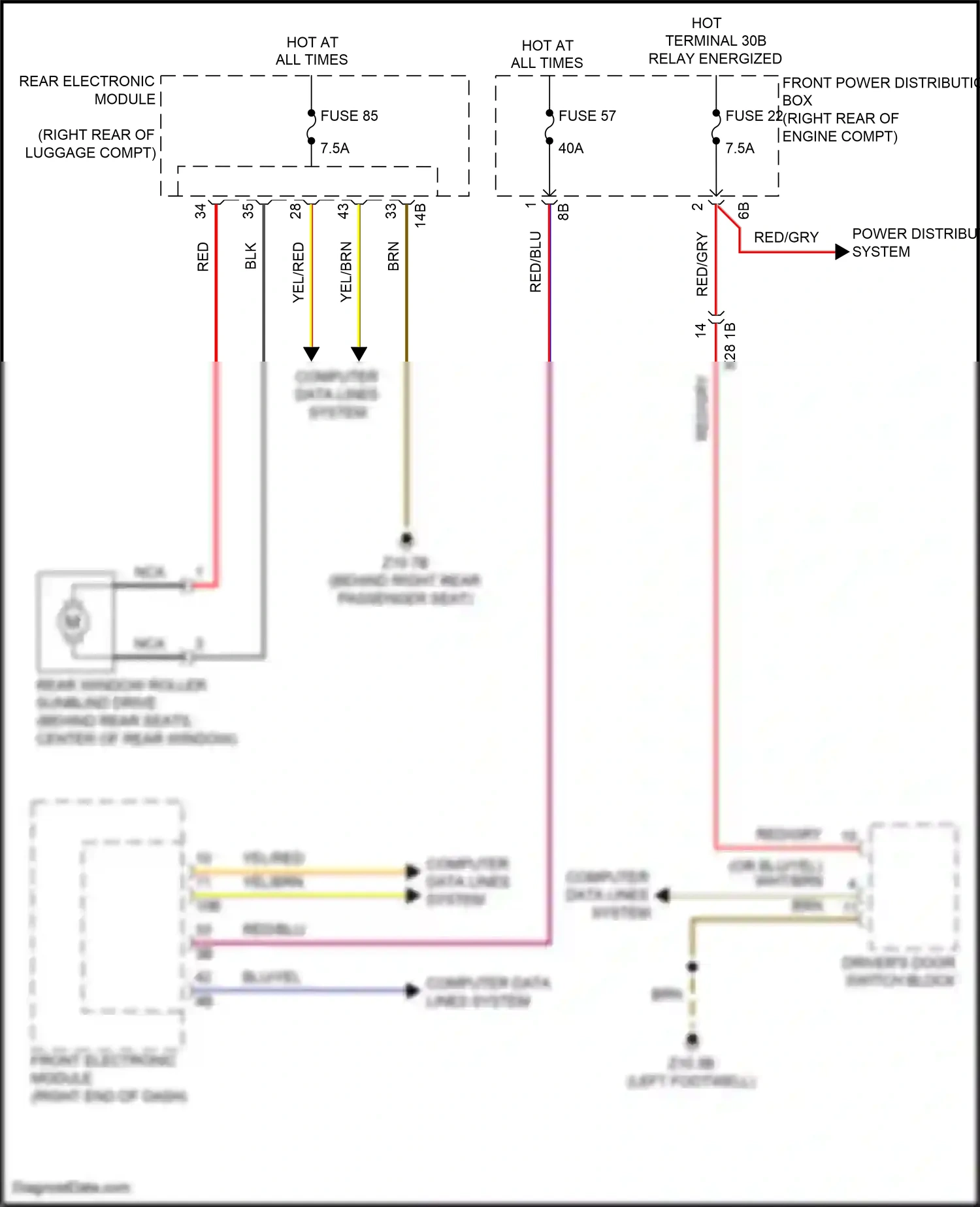 Wiring diagram front electronic module for BMW M3 F80 (2014-2018) (19 of 45)